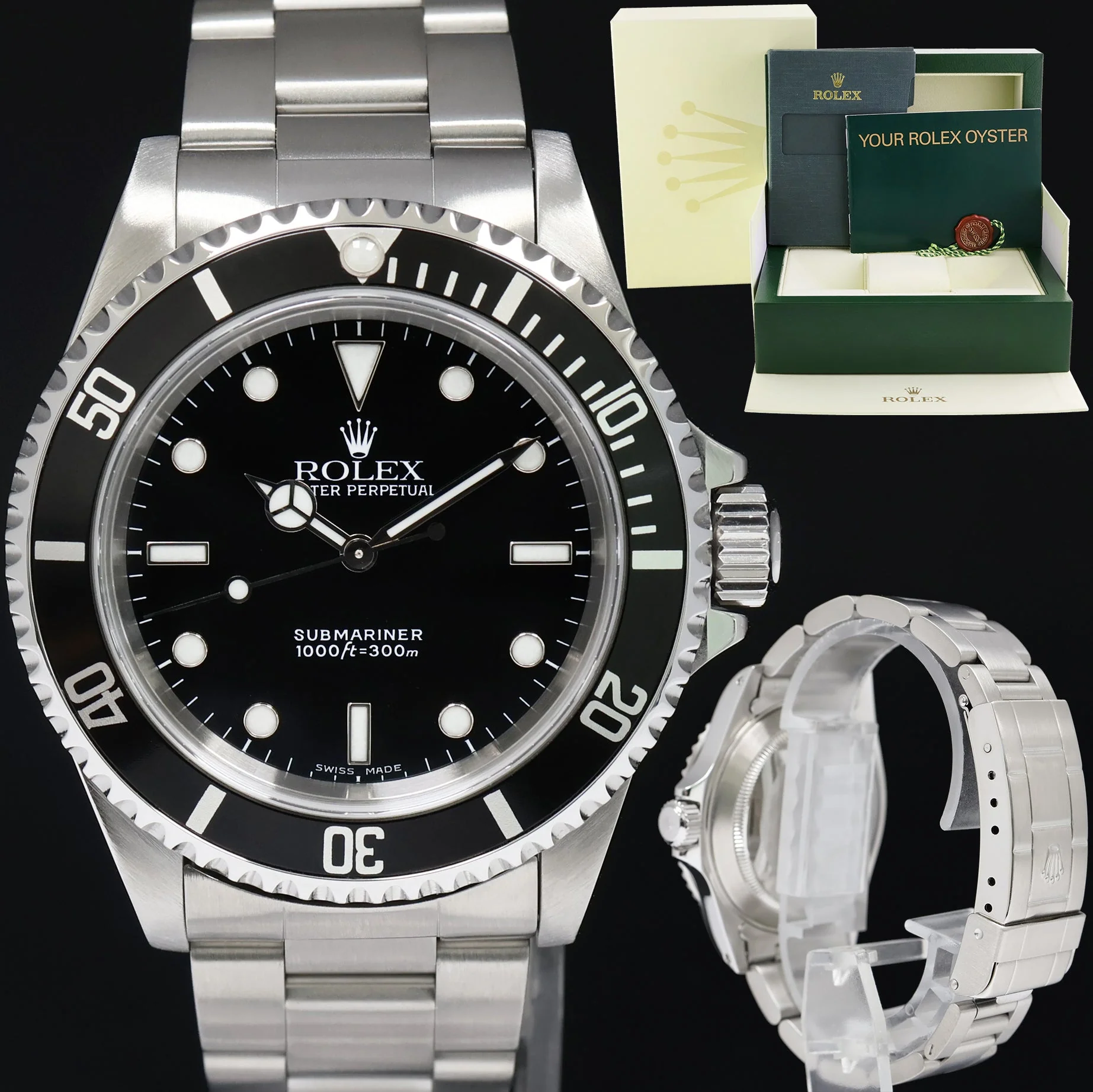 2000 MINT Rolex Submariner No-Date 2 Line Dial 14060M Steel Black 40mm Watch Box
