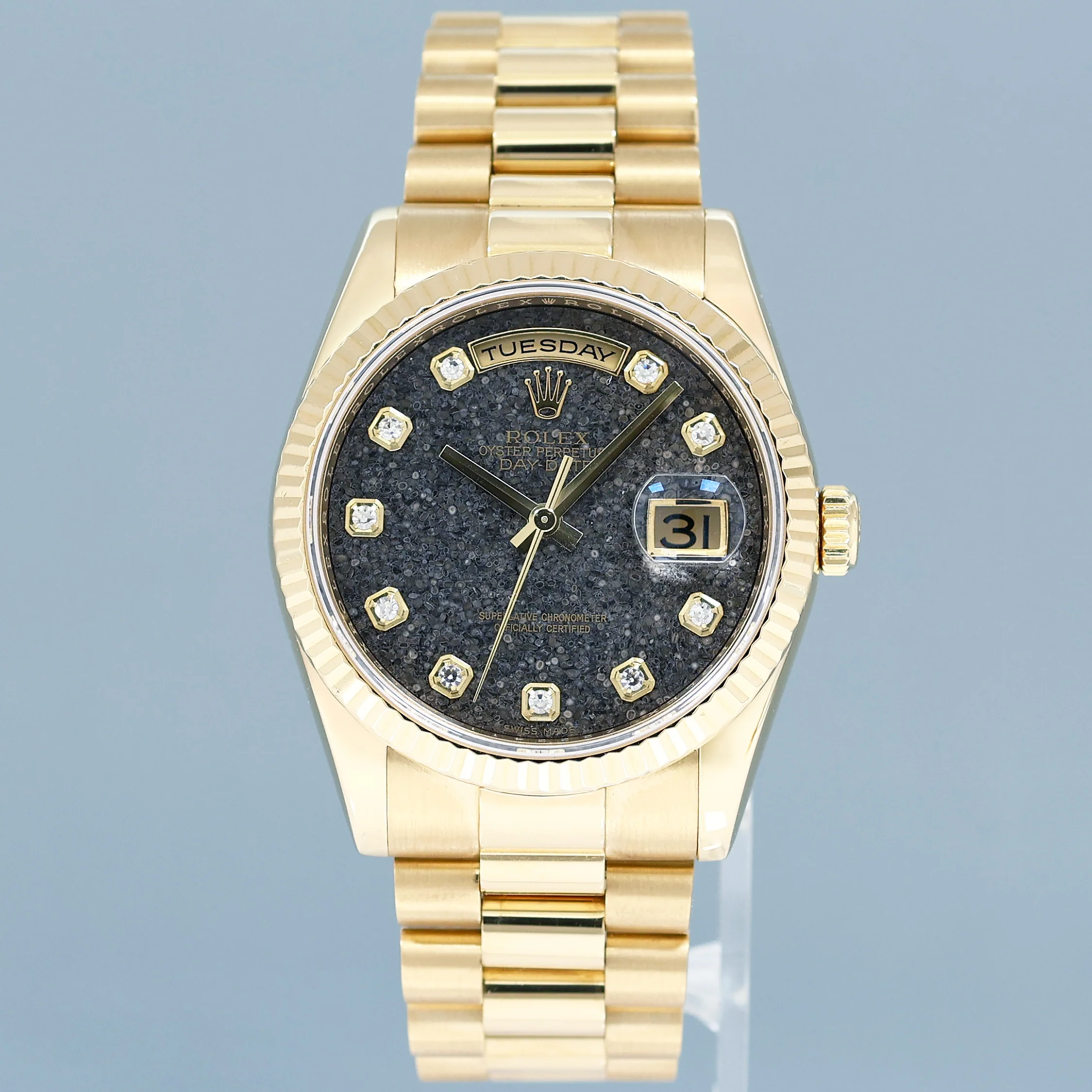 Mint 2007 Rolex President Yellow Gold Diamond Jurassic Ammonite 118238 Day Date Watch - Image 2