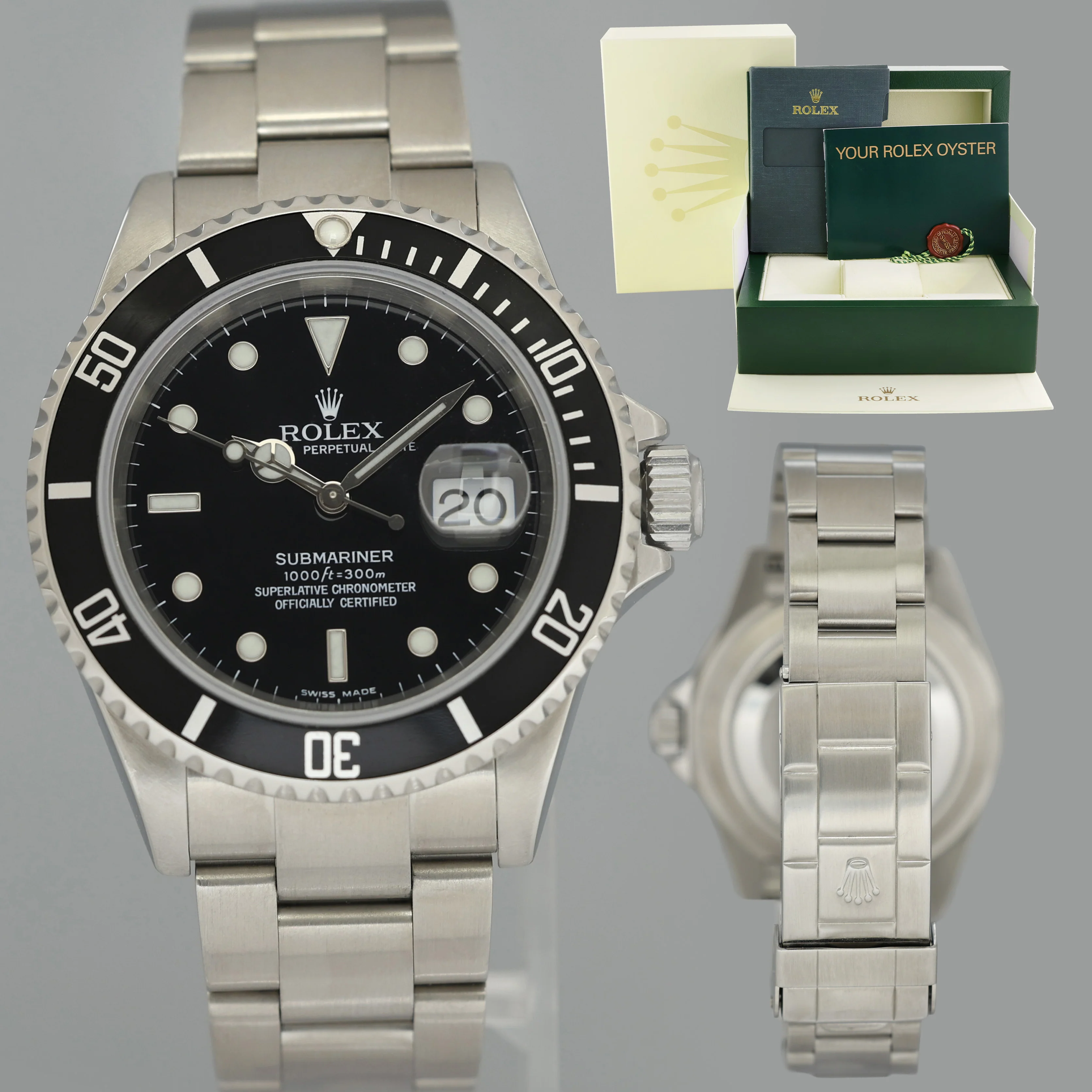 2005 MINT Rolex Submariner Date 16610 Steel Black 40mm Watch Box