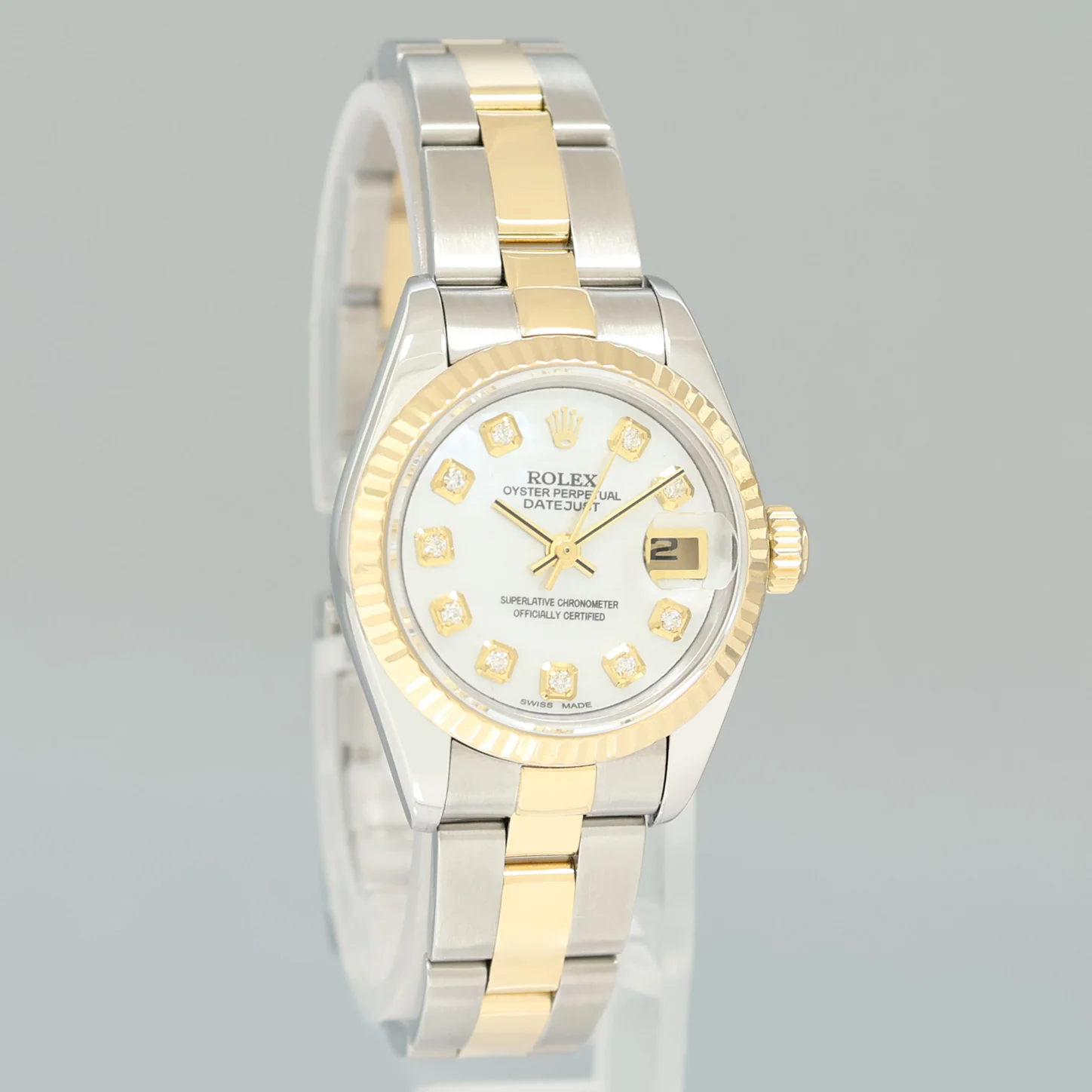 PAPERS MINT Ladies Rolex DateJust 79173 MOP Diamond 26mm Two-Tone Gold Steel Watch - Image 3
