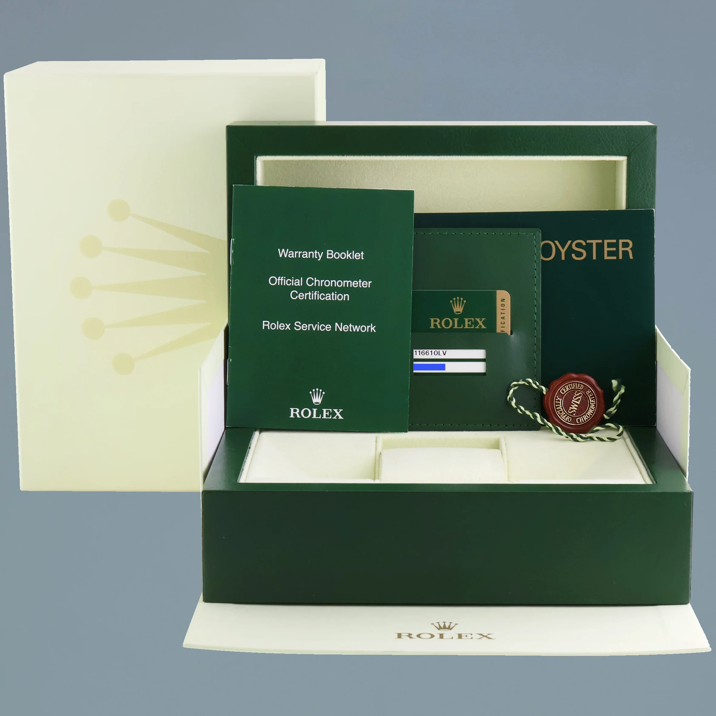 2013 STICKERS PAPERS Rolex Submariner Hulk Green Dial Ceramic 116610LV Steel Watch - Image 8
