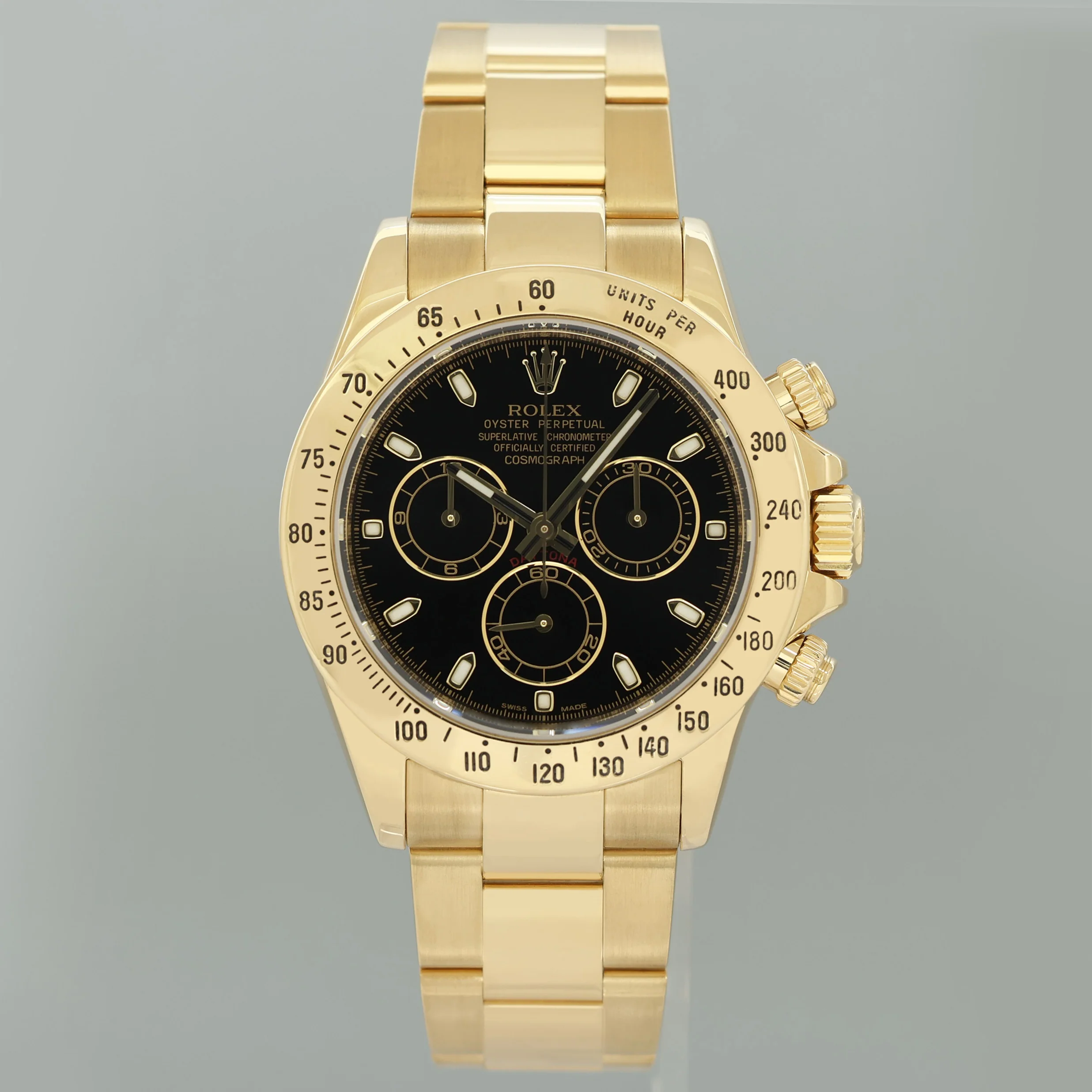 2014 MINT Rolex Daytona 116528 Black Chrono Yellow Gold 40mm Watch Box - Image 2