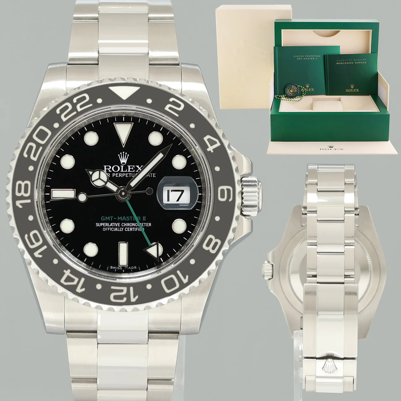 MINT Rolex GMT Master II 116710LN Steel Ceramic Black Oyster Band 40mm Watch Box