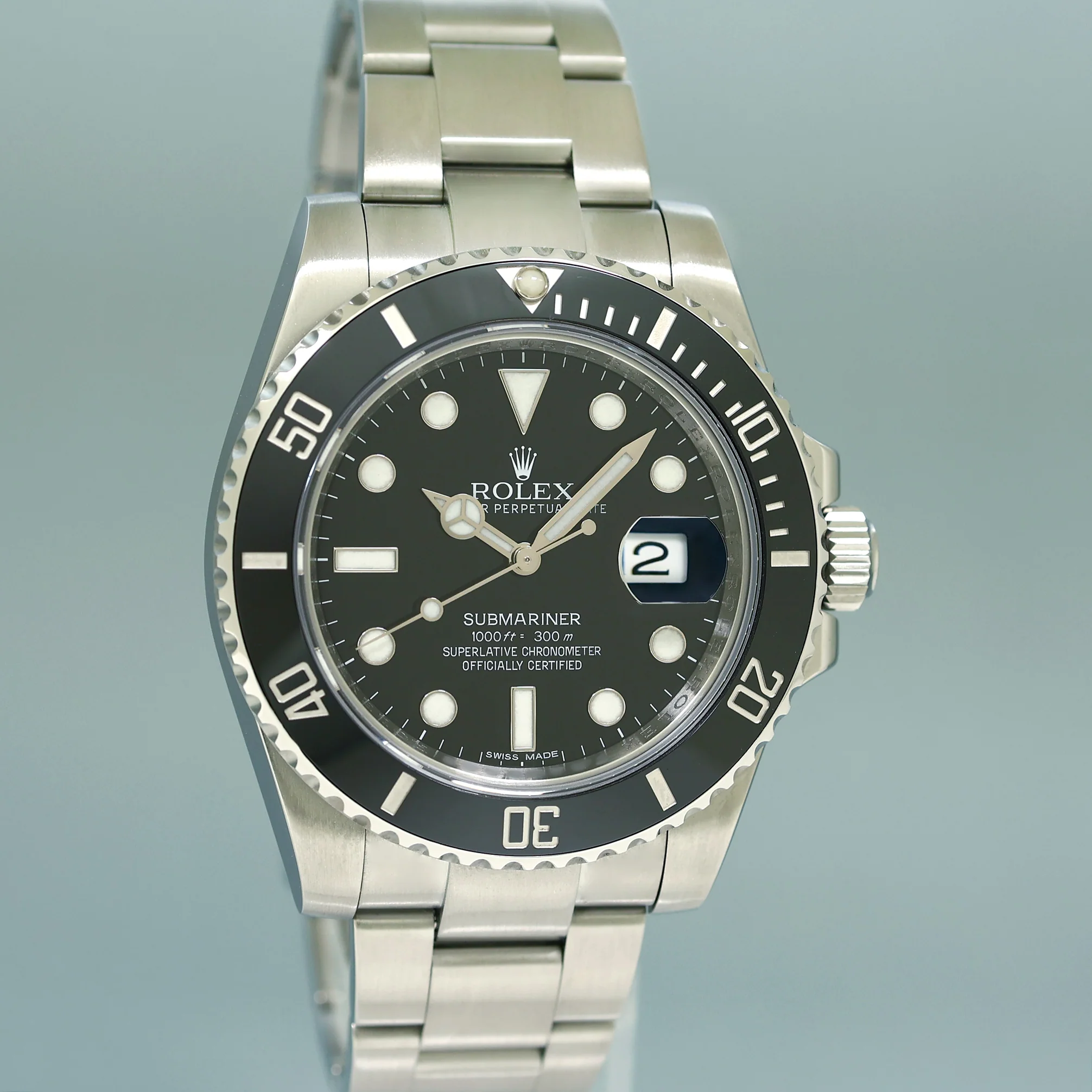 2016 MINT PAPERS Rolex Submariner Date 116610 Steel Black Dial Ceramic Watch Box - Image 3