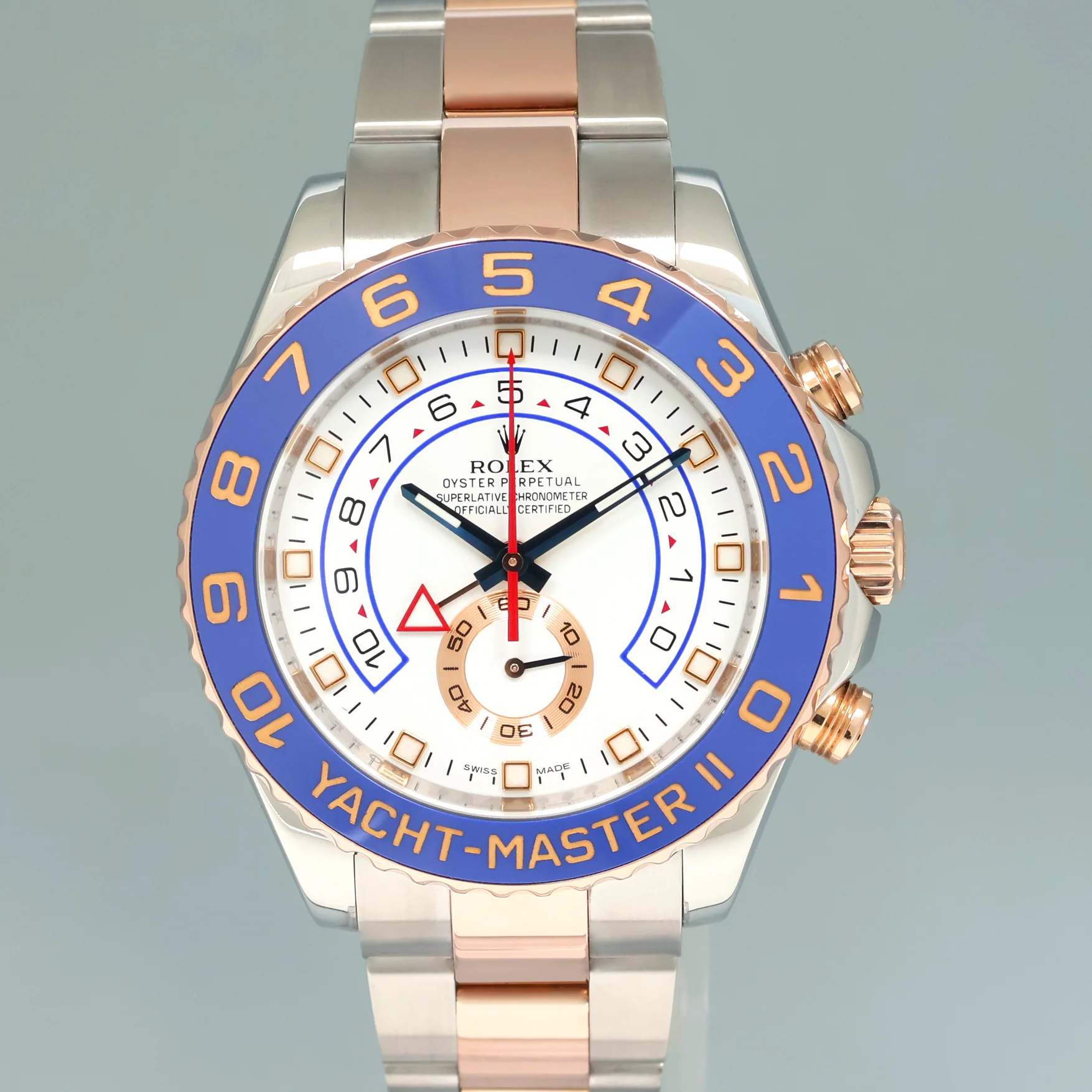 2017 MINT Rolex Yacht-Master II 116681 Steel Everose Gold Blue Hands 44mm Watch Box - Image 2