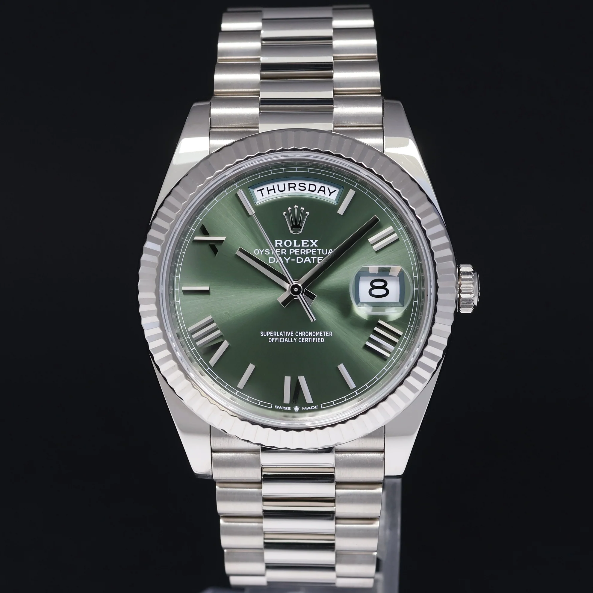 2019 MINT PAPERS Rolex Day Date 40 White Gold President GREEN OLIVE 228239 Watch - Image 2