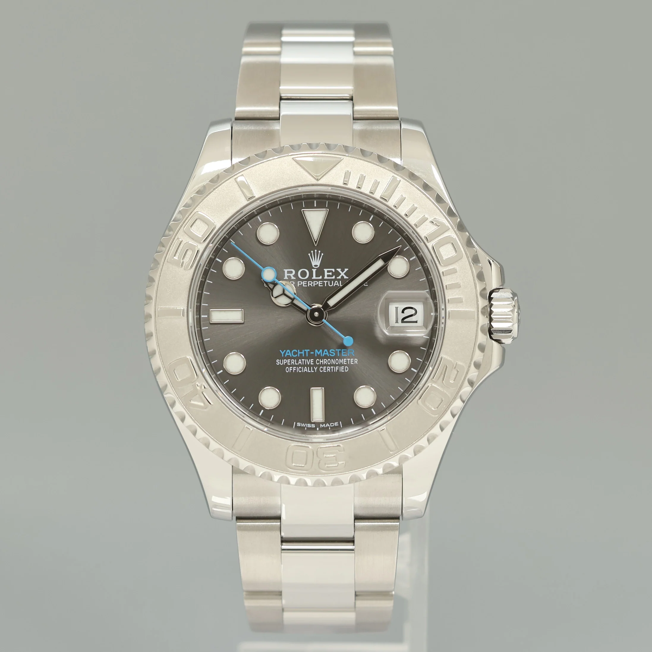 2019 MINT Rolex Yacht-Master 268622 Steel Rhodium 37mm Blue hand Watch Box - Image 2