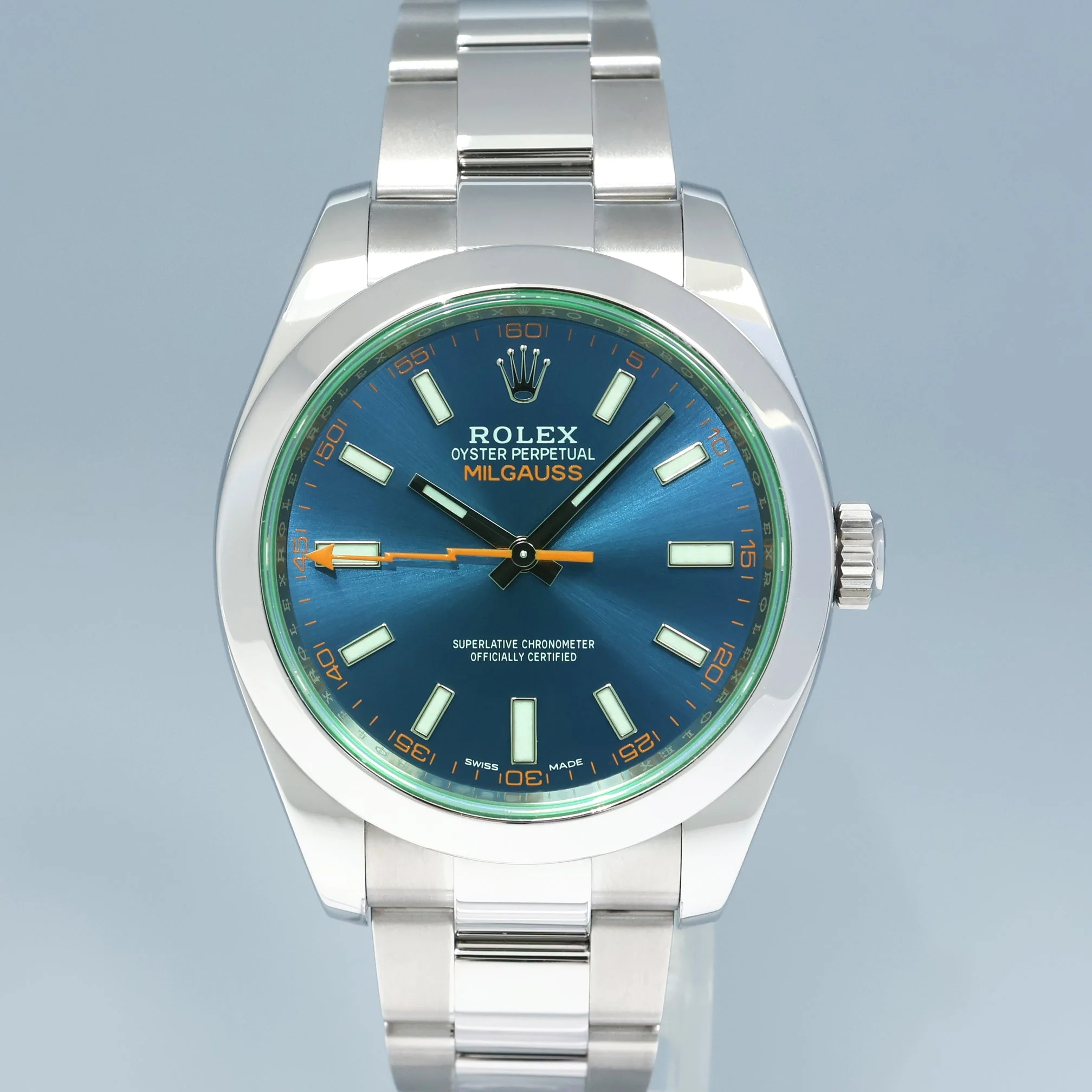 2021 NEW PAPERS Rolex Milgauss Blue Anniversary Green 116400GV Steel Watch Box - Image 2