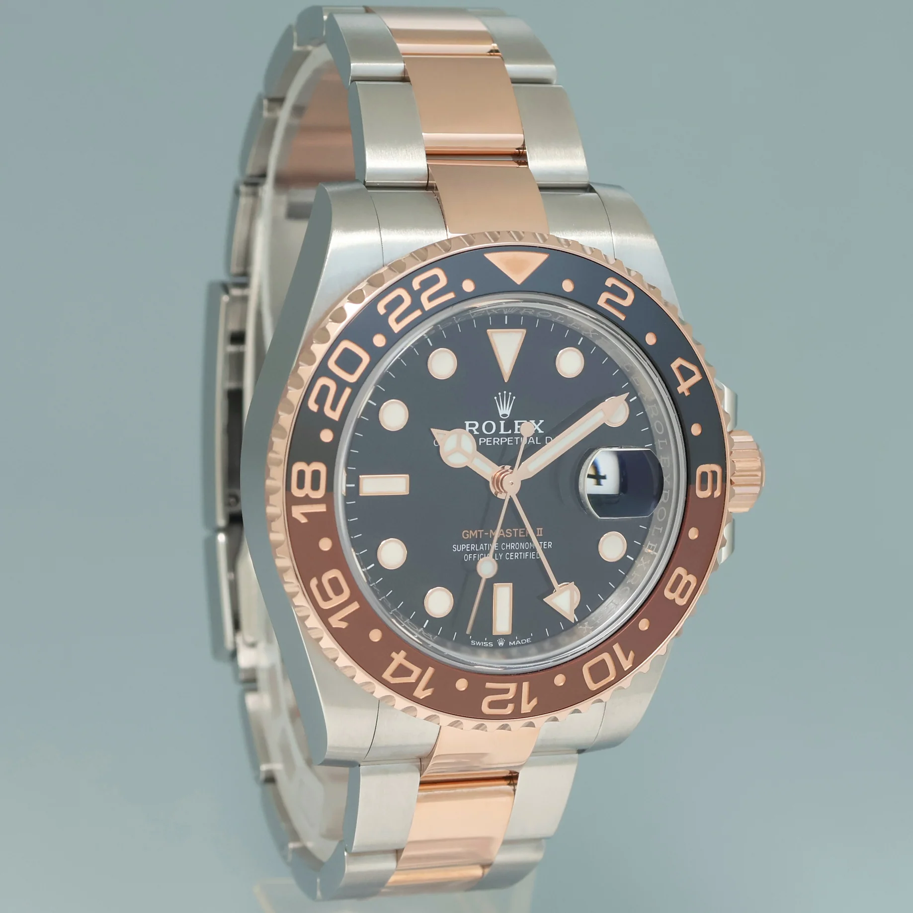 2022 MINT Rolex GMT Master II Root Beer Two Tone Rose Gold 126711 CHNR Watch Box - Image 3