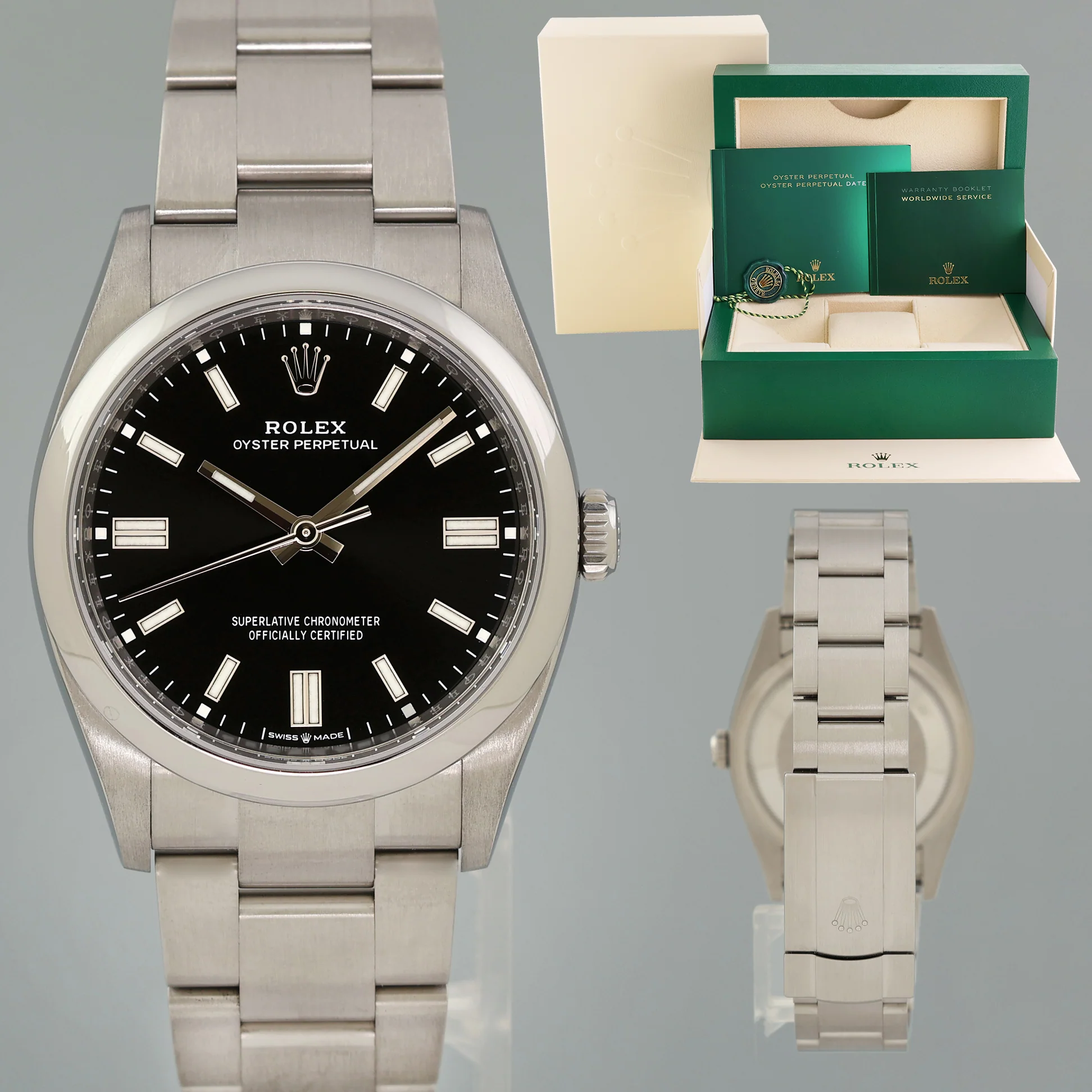 2023 MINT Rolex Oyster Perpetual 126000 36mm Stainless Steel Black Dial Watch Box