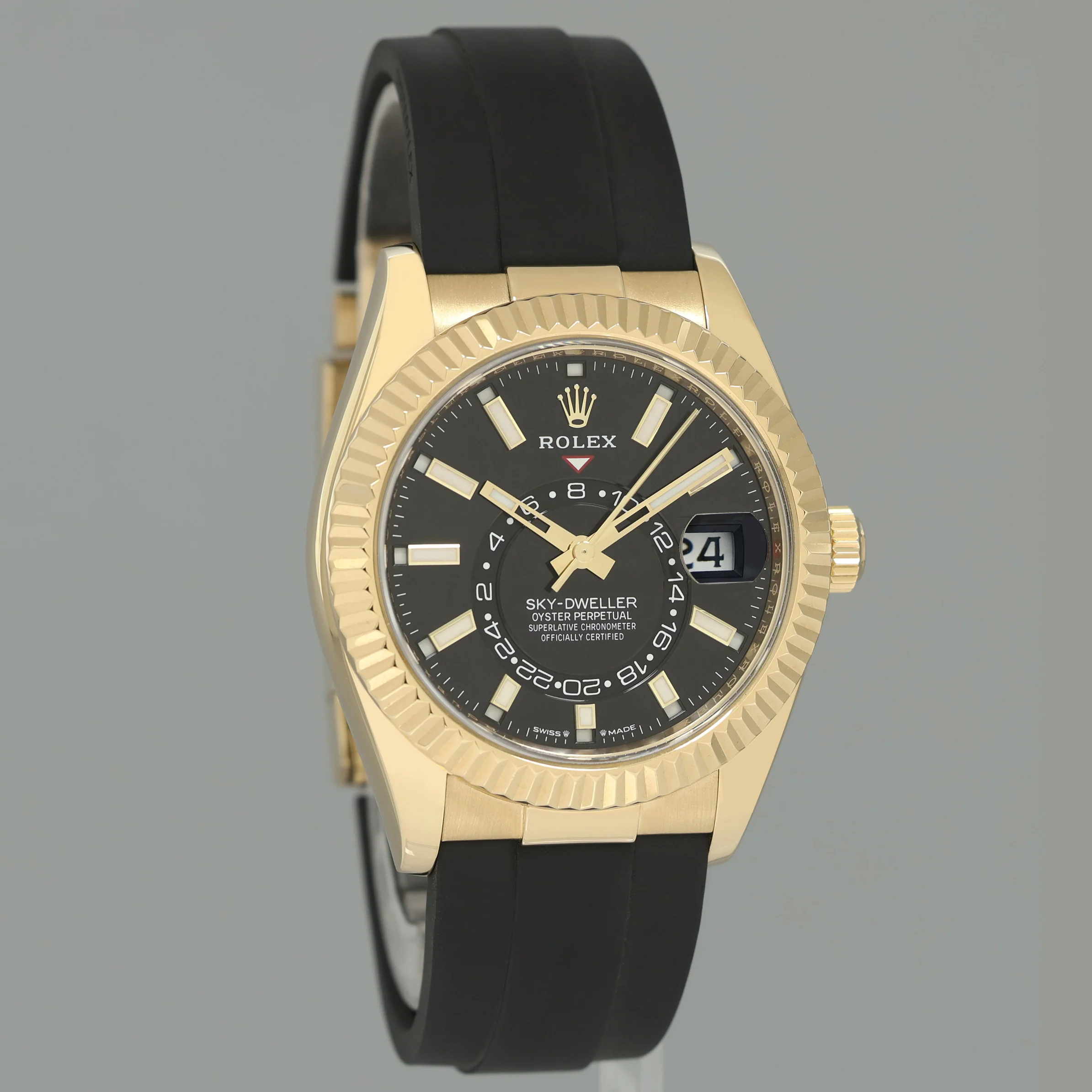 2023 MINT Rolex Sky-Dweller Yellow Gold Black Oysterflex 336238 Watch Box - Image 3