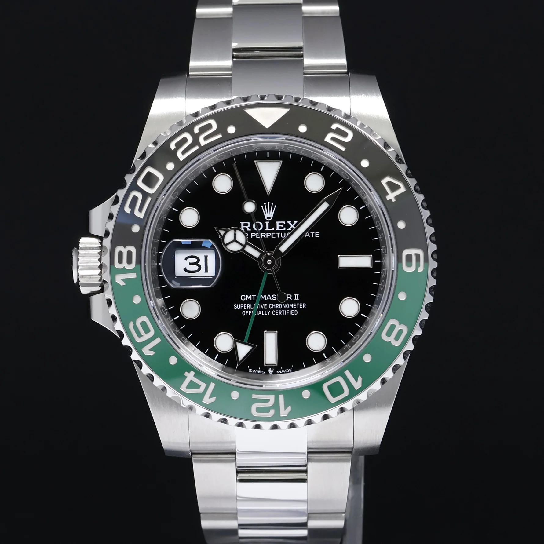 2023 NEW PAPERS Rolex GMT-Master II SPRITE Green Black Oyster Steel 126720 Watch - Image 2