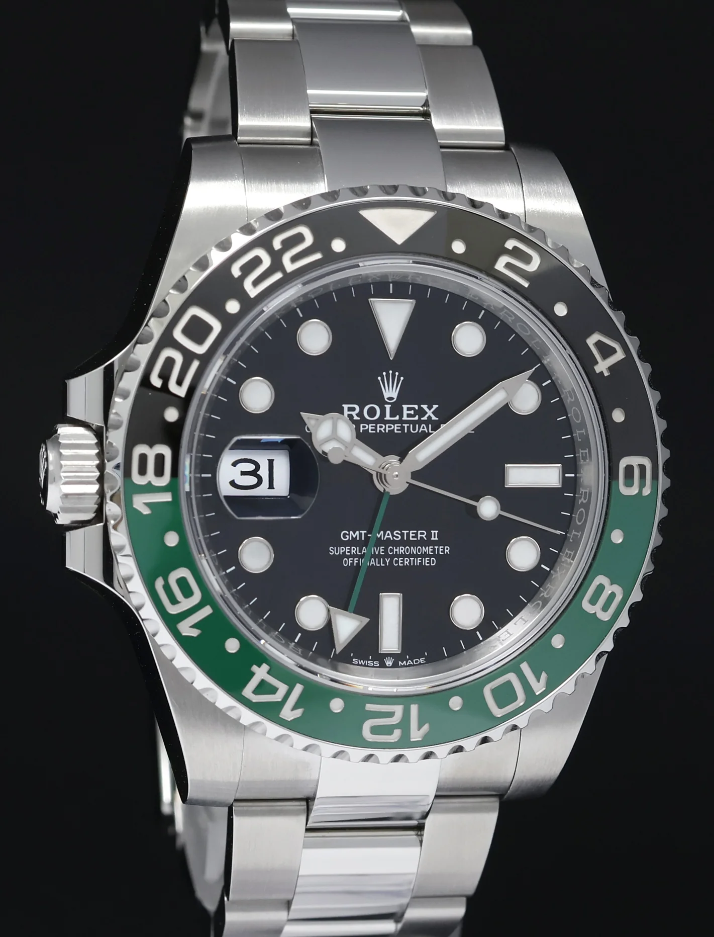 2023 NEW PAPERS Rolex GMT-Master II SPRITE Green Black Oyster Steel 126720 Watch - Image 3