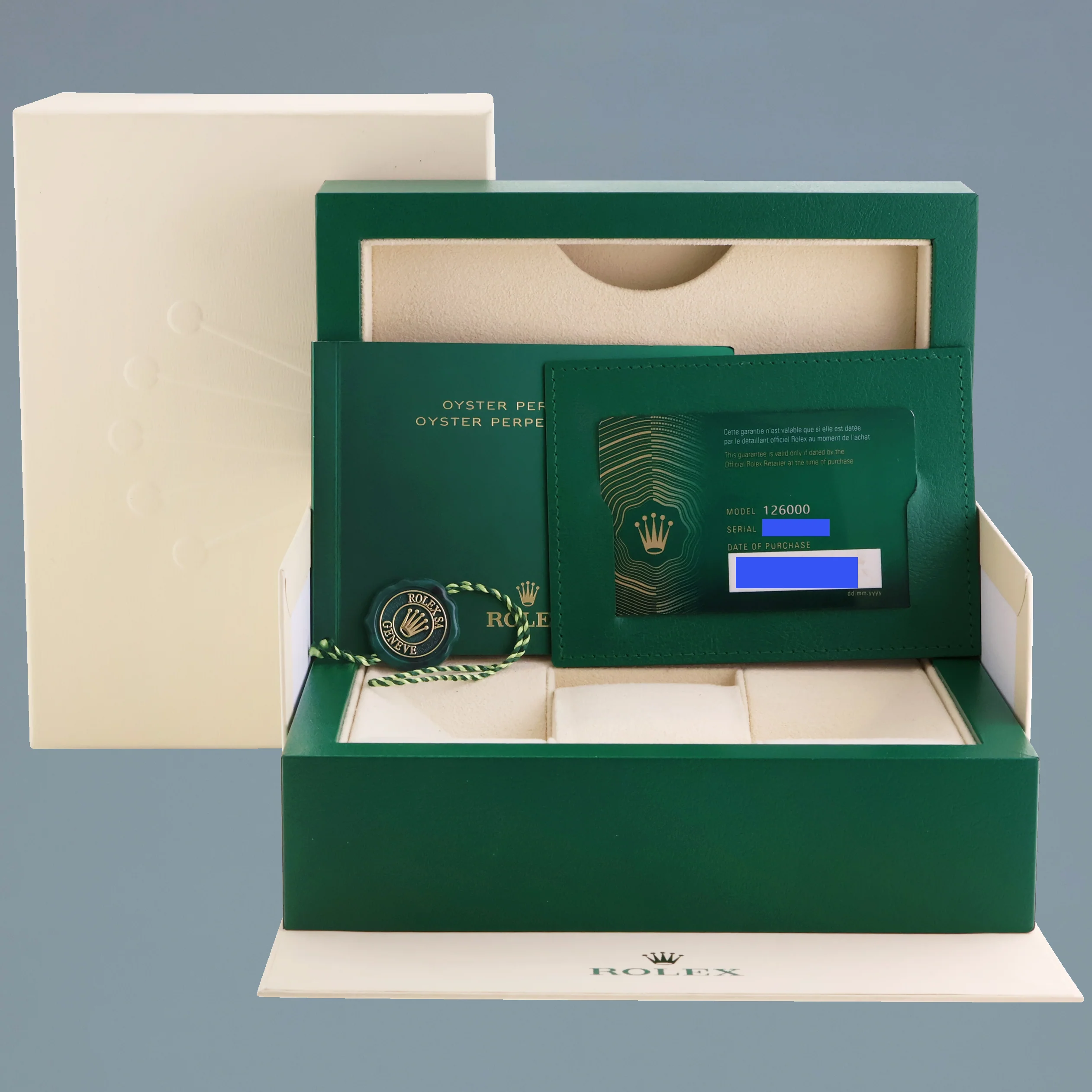 2023 NEW PAPERS Rolex Oyster Perpetual 126000 Silver Dial Stainless Steel 36mm Watch Box - Image 7