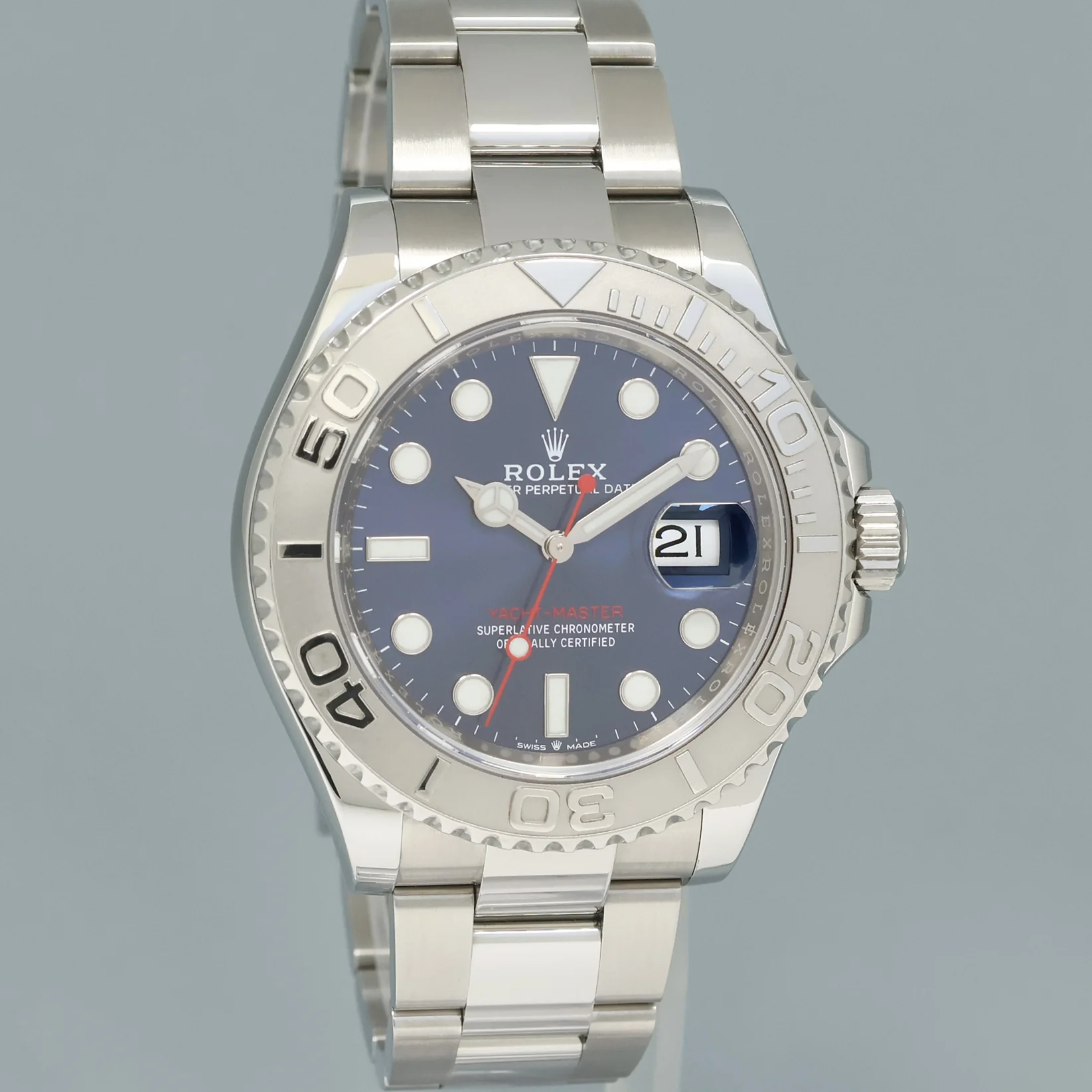 2023 NEW PAPERS Rolex Yacht-Master 126622 Steel Platinum Blue 40mm Watch Box - Image 3