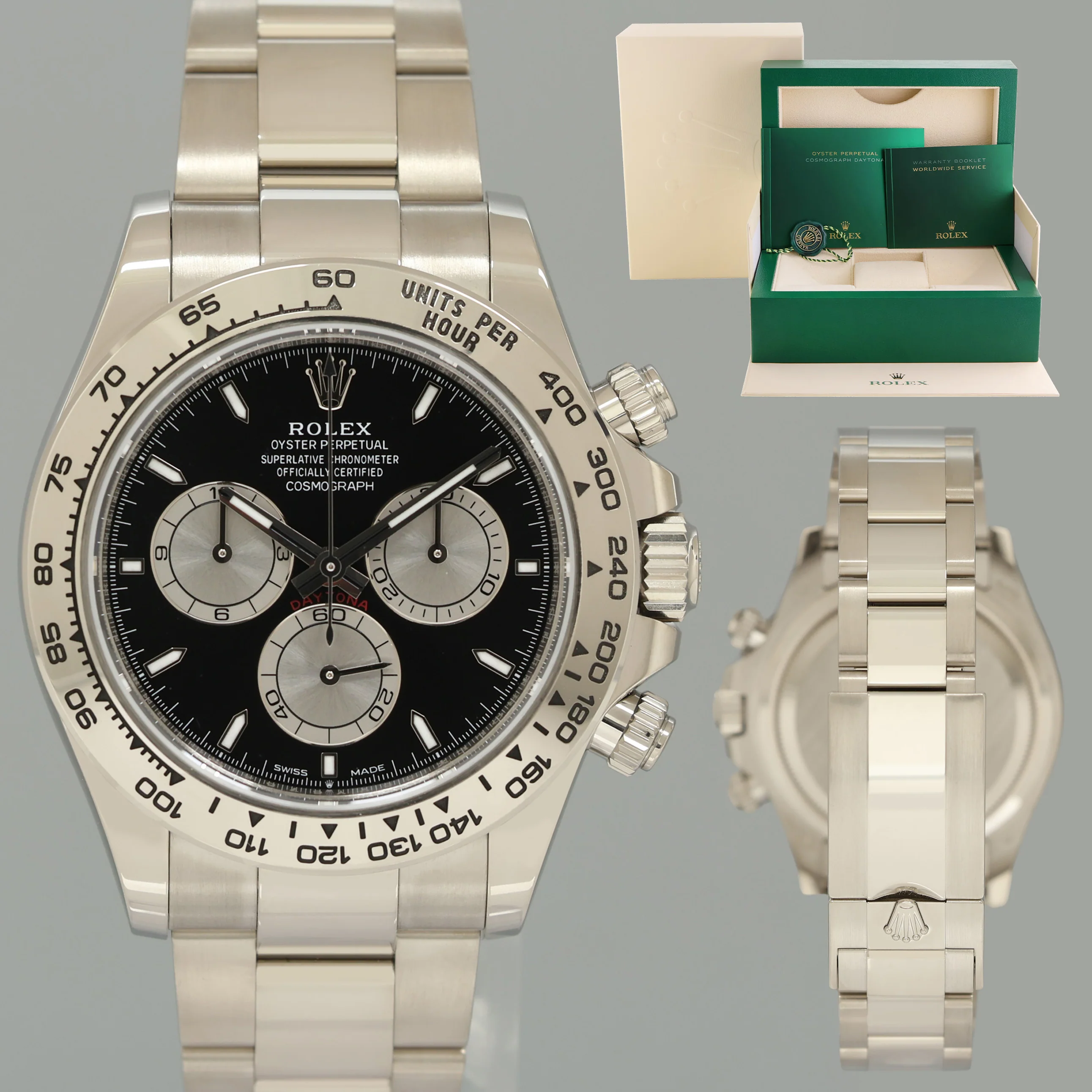 2024 MINT Rolex Daytona Black Baby Lemans 126509 White Gold Chrono 40mm Watch Box