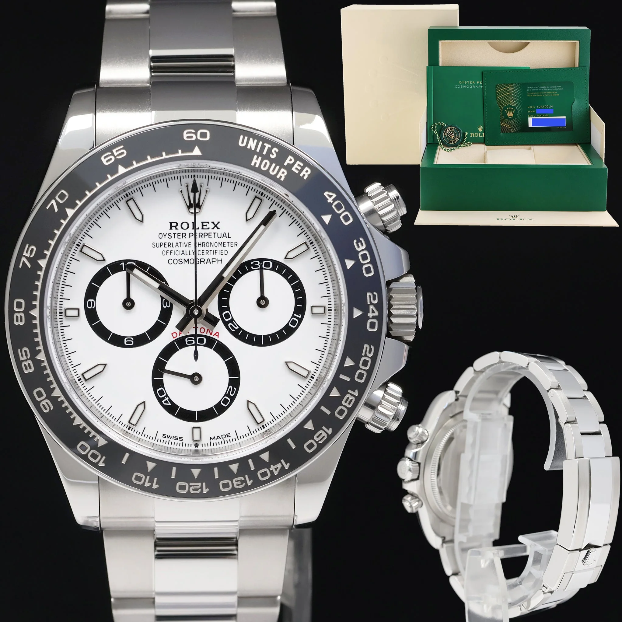 2024 NEW PAPERS Rolex 126500LN Daytona White Panda Ceramic Steel Watch Box