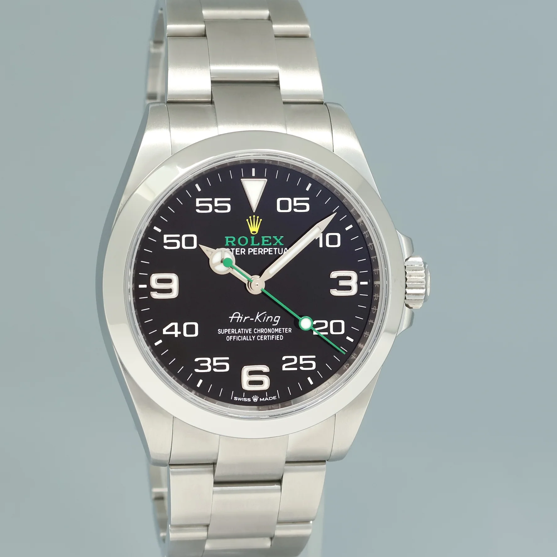 2024 NEW PAPERS Rolex Air-King 126900 Green Arabic 40mm Steel Oyster Watch Box - Image 3