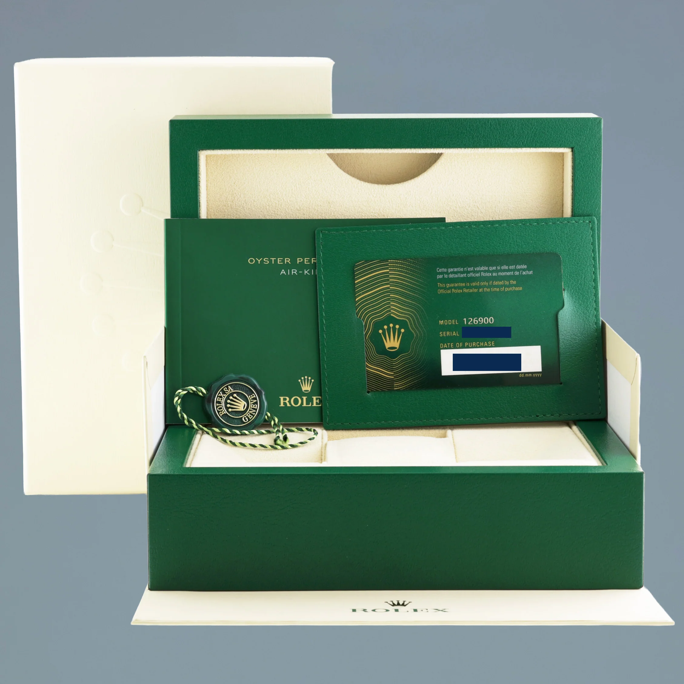 2024 NEW PAPERS Rolex Air-King 126900 Green Arabic 40mm Steel Oyster Watch Box - Image 7