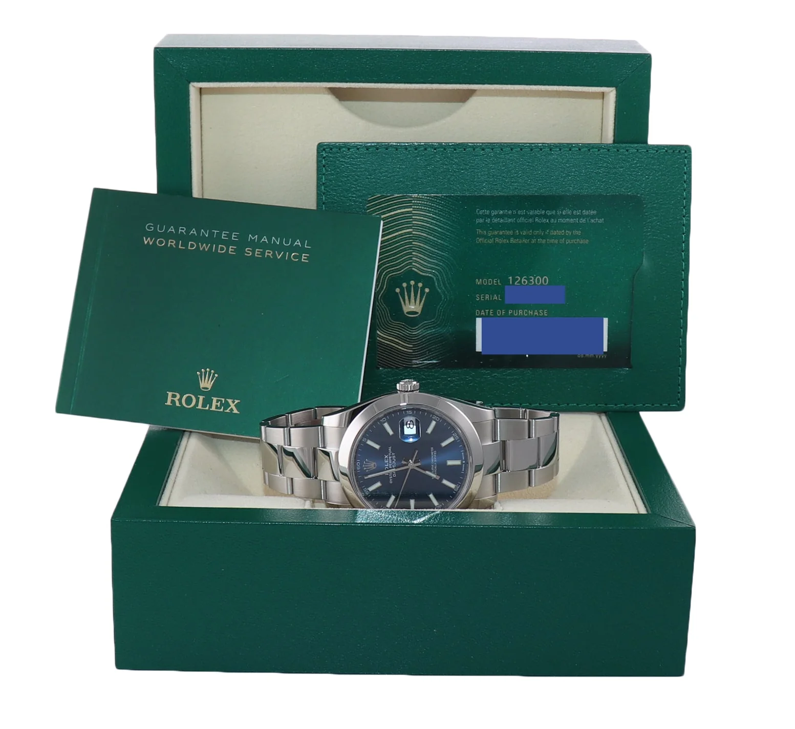 2024 NEW PAPERS Rolex DateJust 41 Steel 126300 Blue Stick Dial Oyster 41mm Watch Box - Image 8