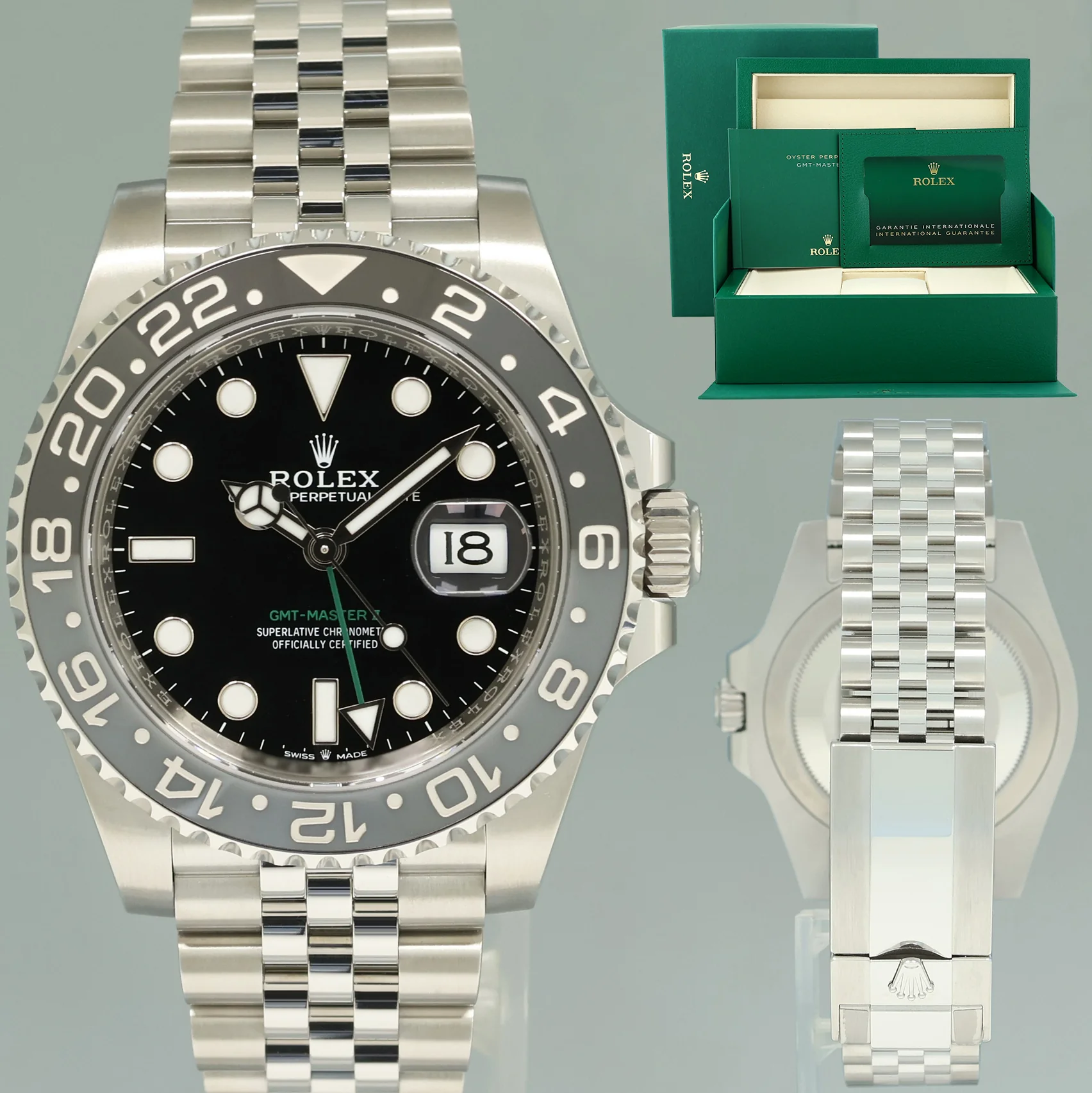 2024 NEW PAPERS Rolex GMT Master II Bruce Wayne 40mm Jubilee 126710GRNR Watch