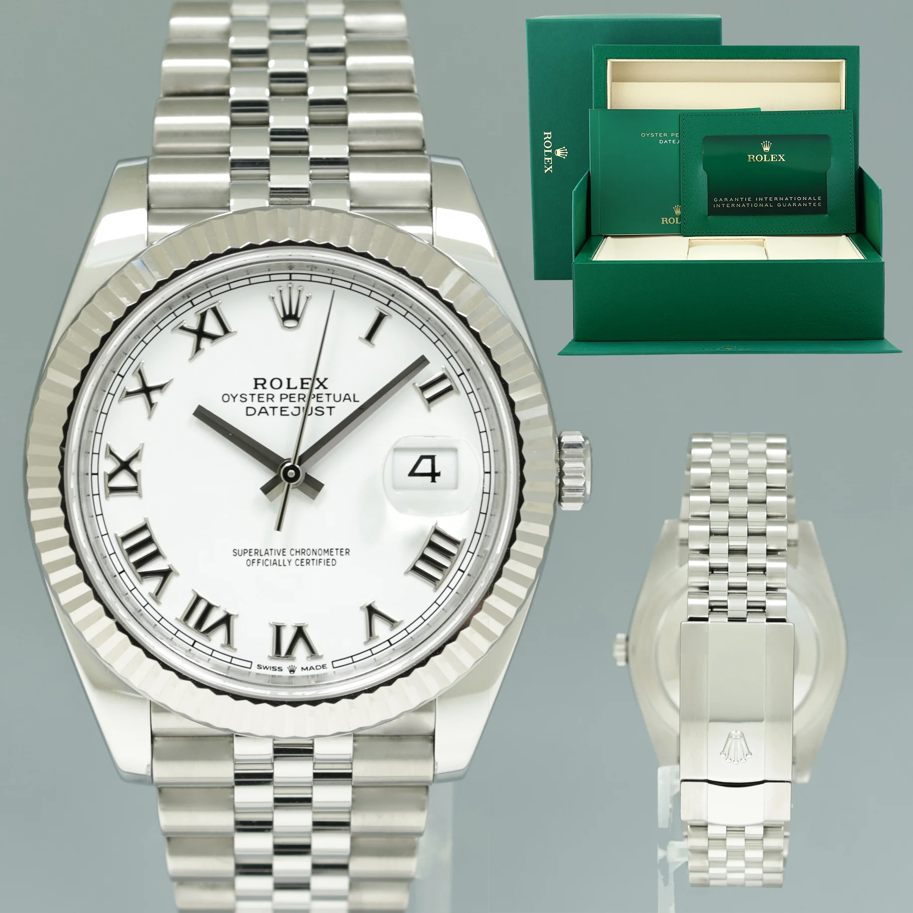 2025 NEW PAPERS Rolex DateJust 126334 White Roman Jubilee White Gold 41mm Watch