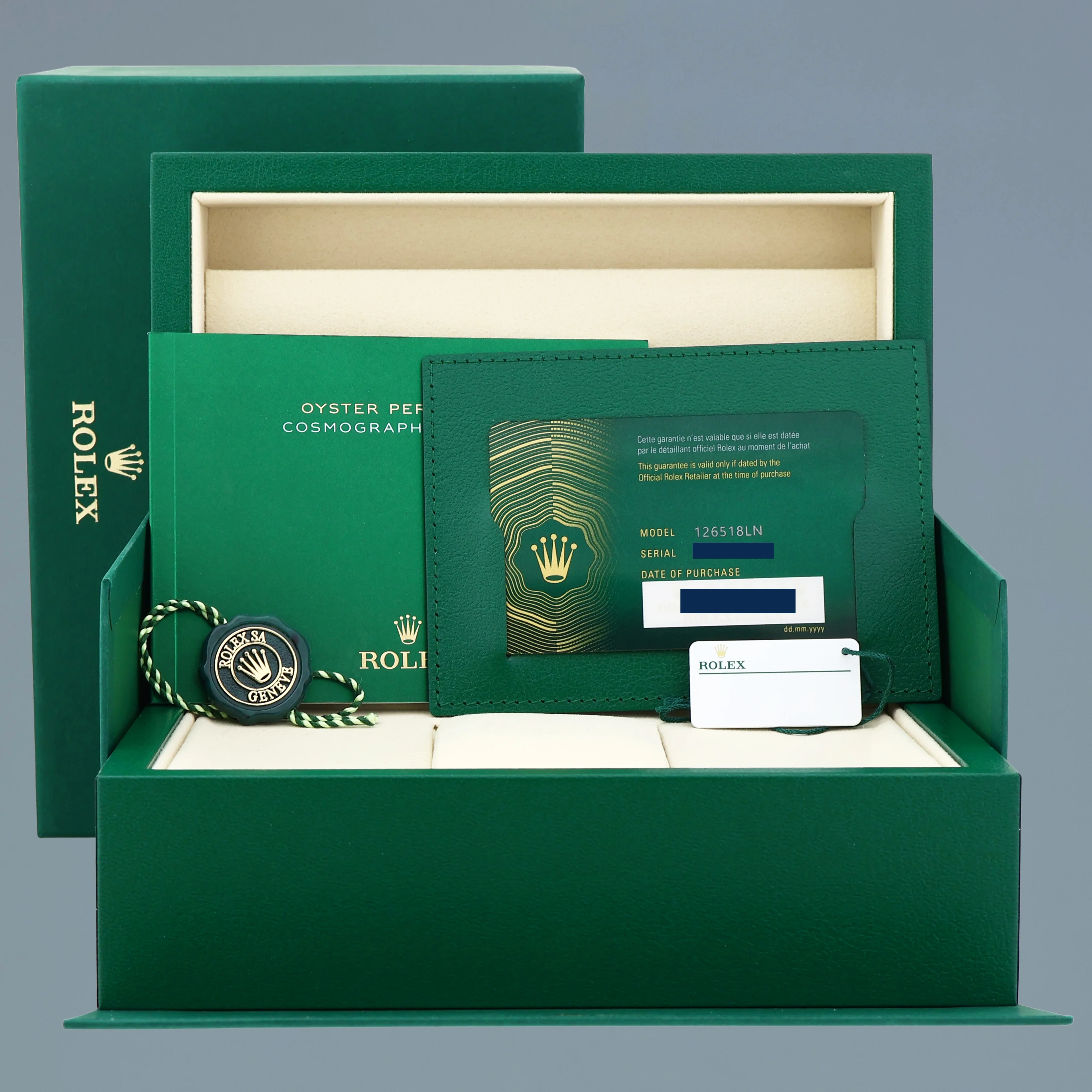 2025 NEW PAPERS Rolex Oysterflex Daytona 126518LN Gold Tiffany Blue Watch Box - Image 7