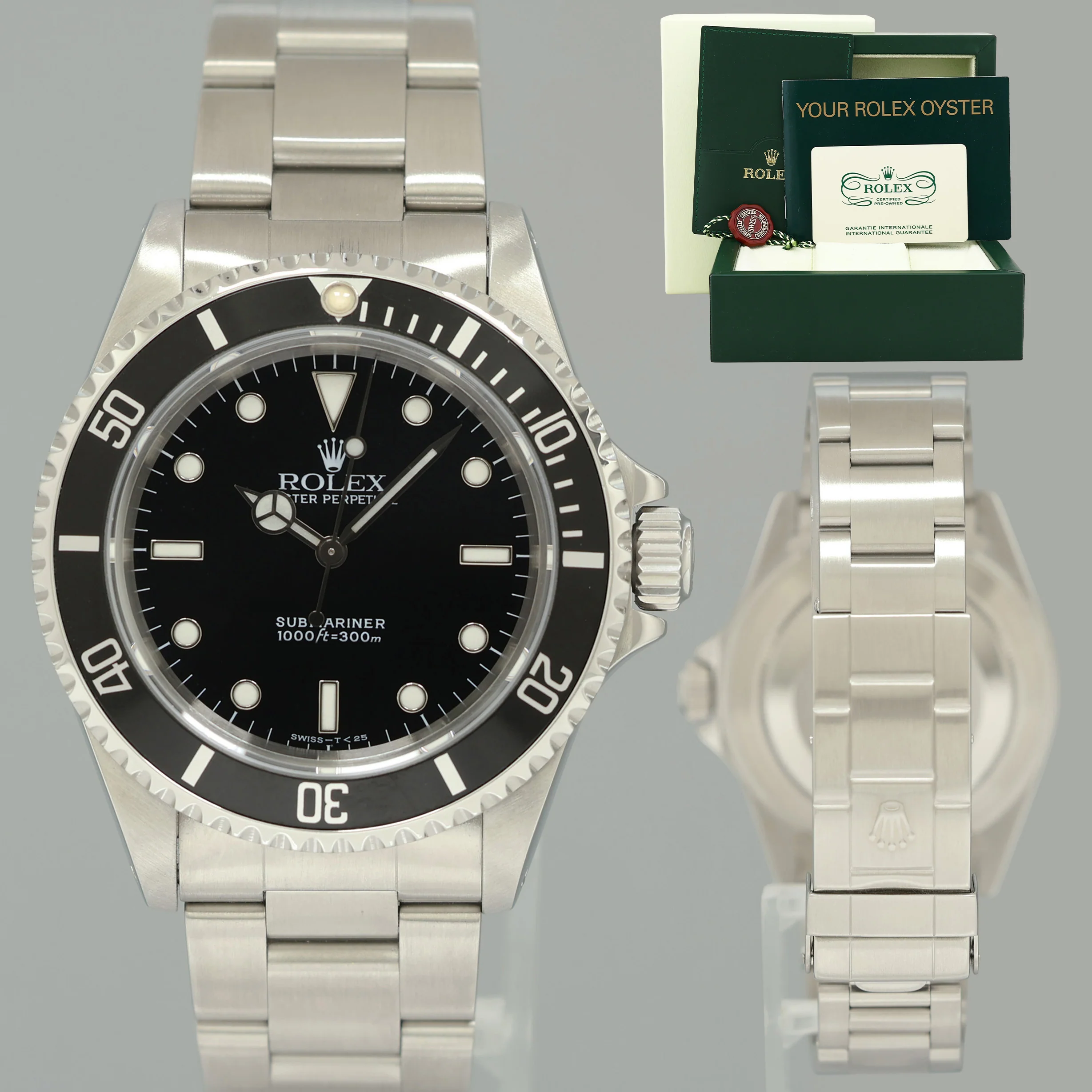 2025 ROLEX CPO PAPERS Rolex Submariner No-Date 2 Line 14060M Steel Black Watch Box