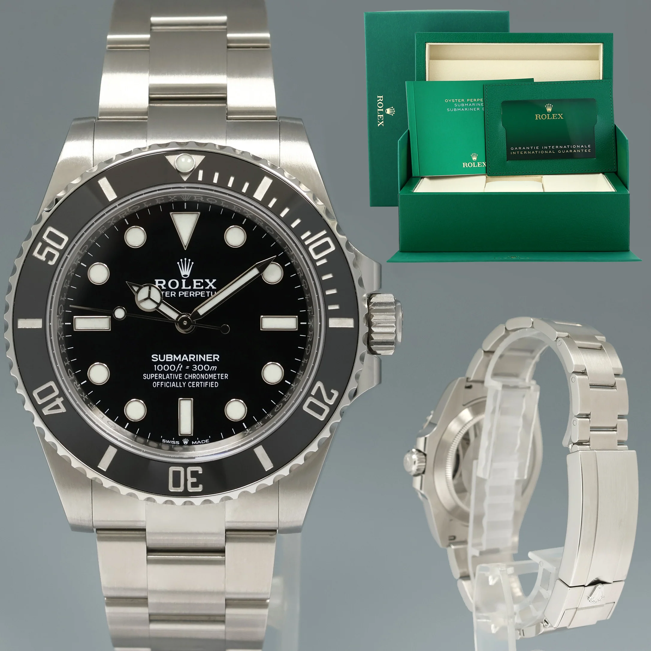 2026 NEW PAPERS 124060LN Rolex Submariner 41mm Black No Date Watch Box