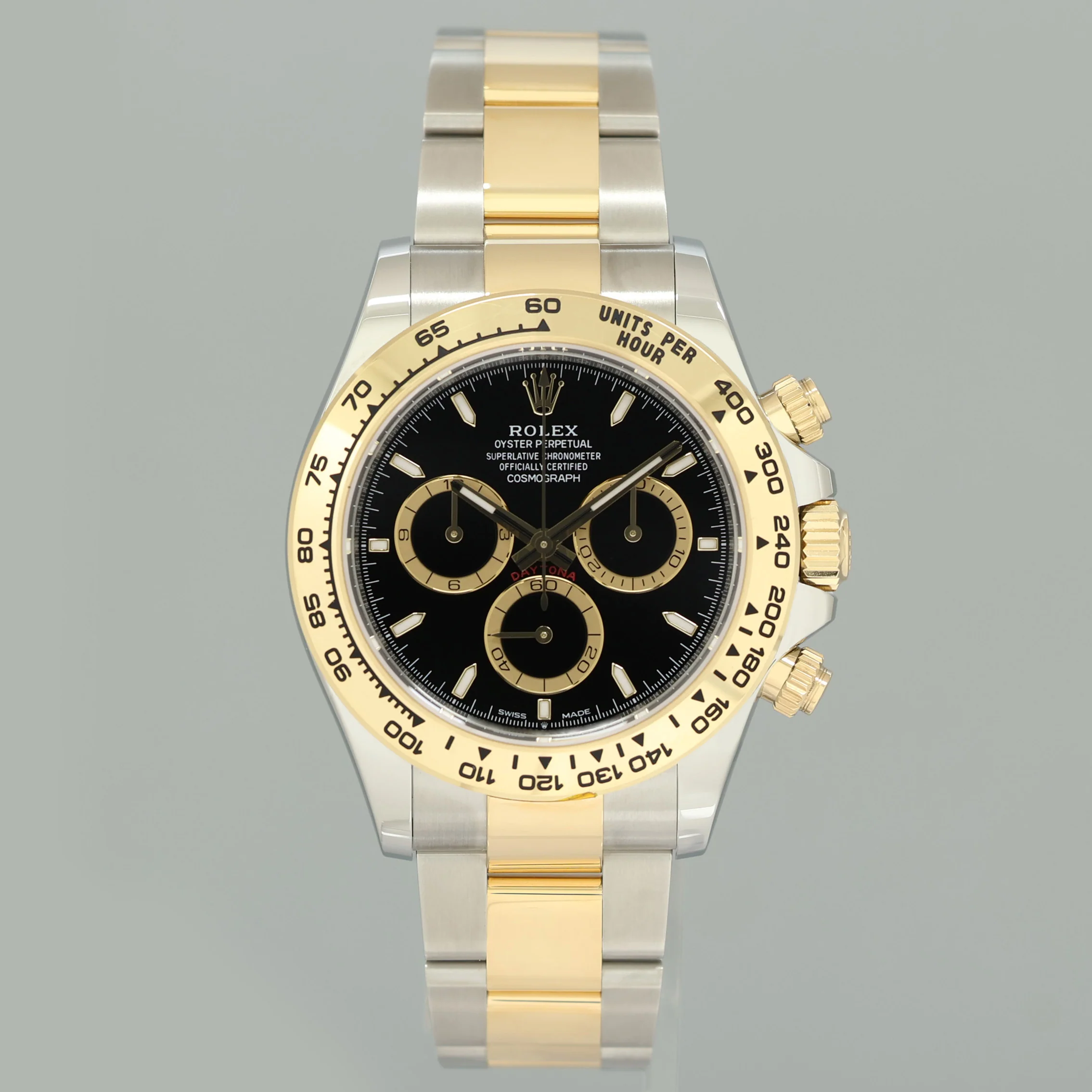 2026 NEW PAPERS Rolex Daytona 126503 Black Chronograph Two Tone Gold Steel Watch - Image 3