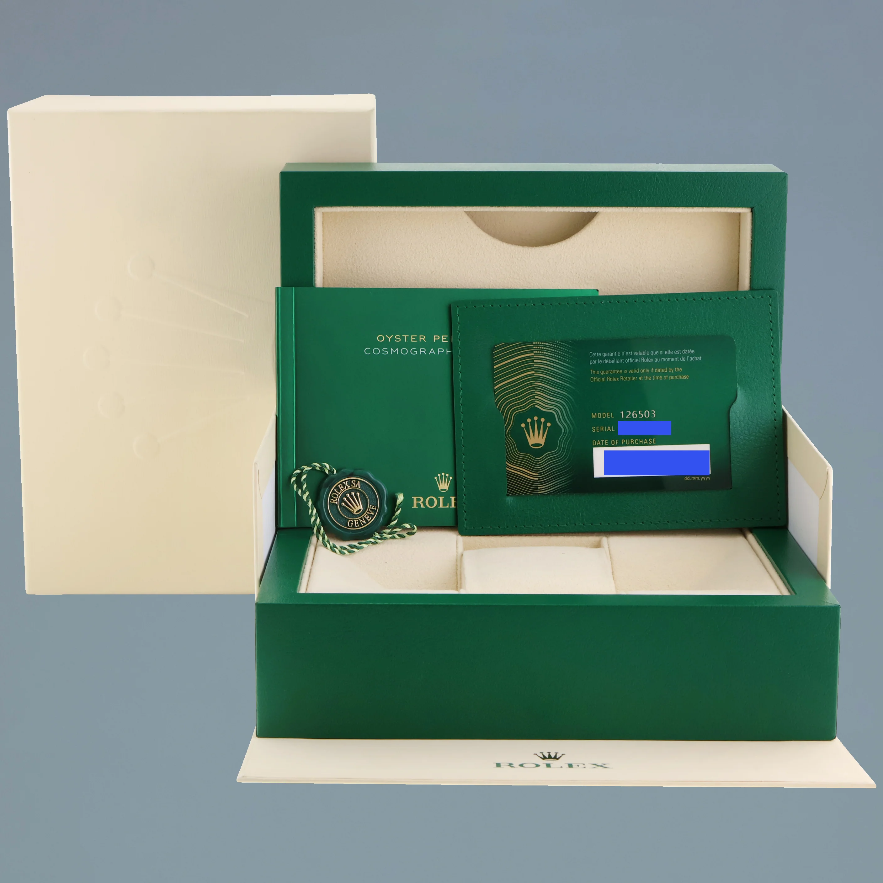 2026 NEW PAPERS Rolex Daytona 126503 Black Chronograph Two Tone Gold Steel Watch - Image 7