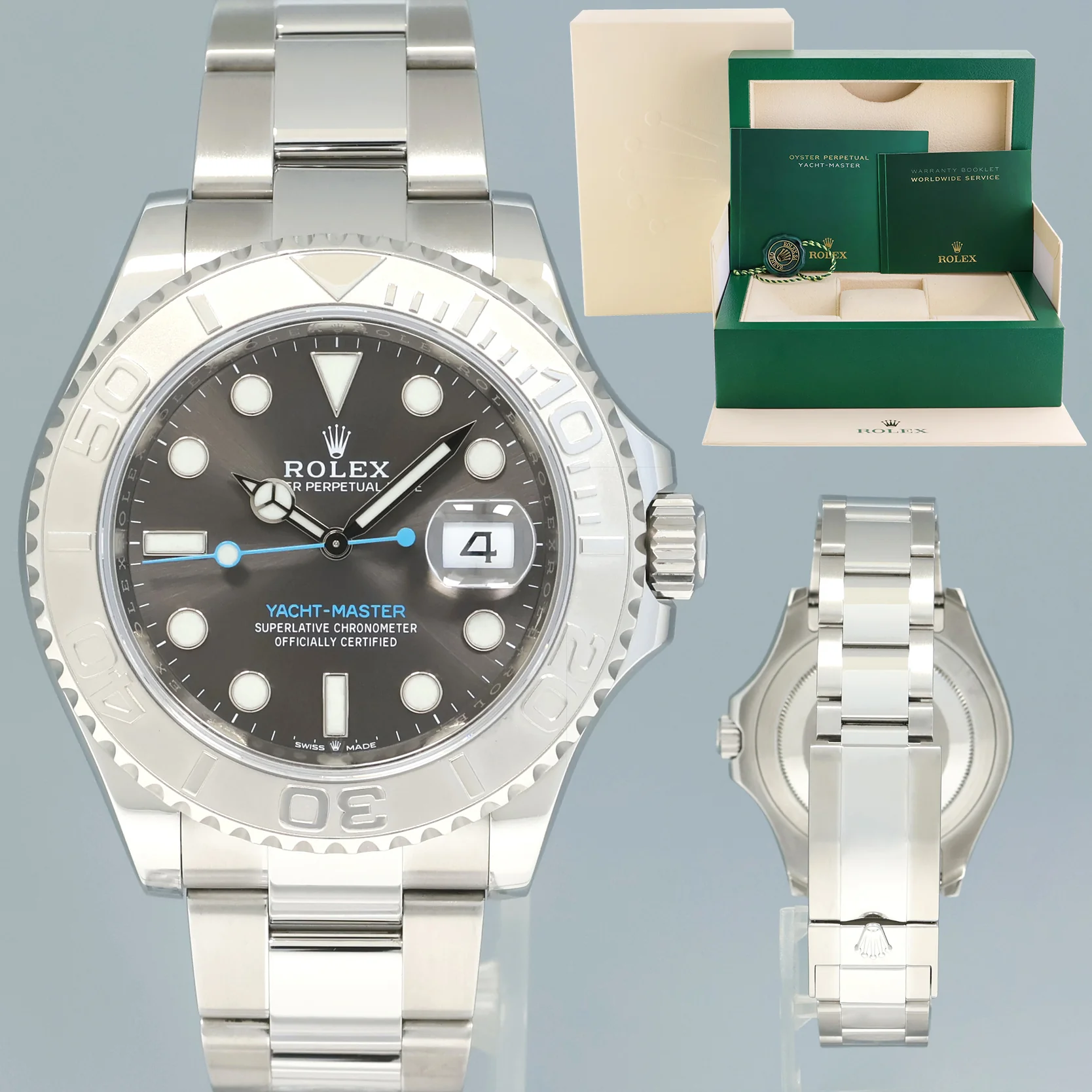 2022 MINT Rolex Yacht-Master 40mm 126622 Stainless Steel Platinum Rhodium Watch Box