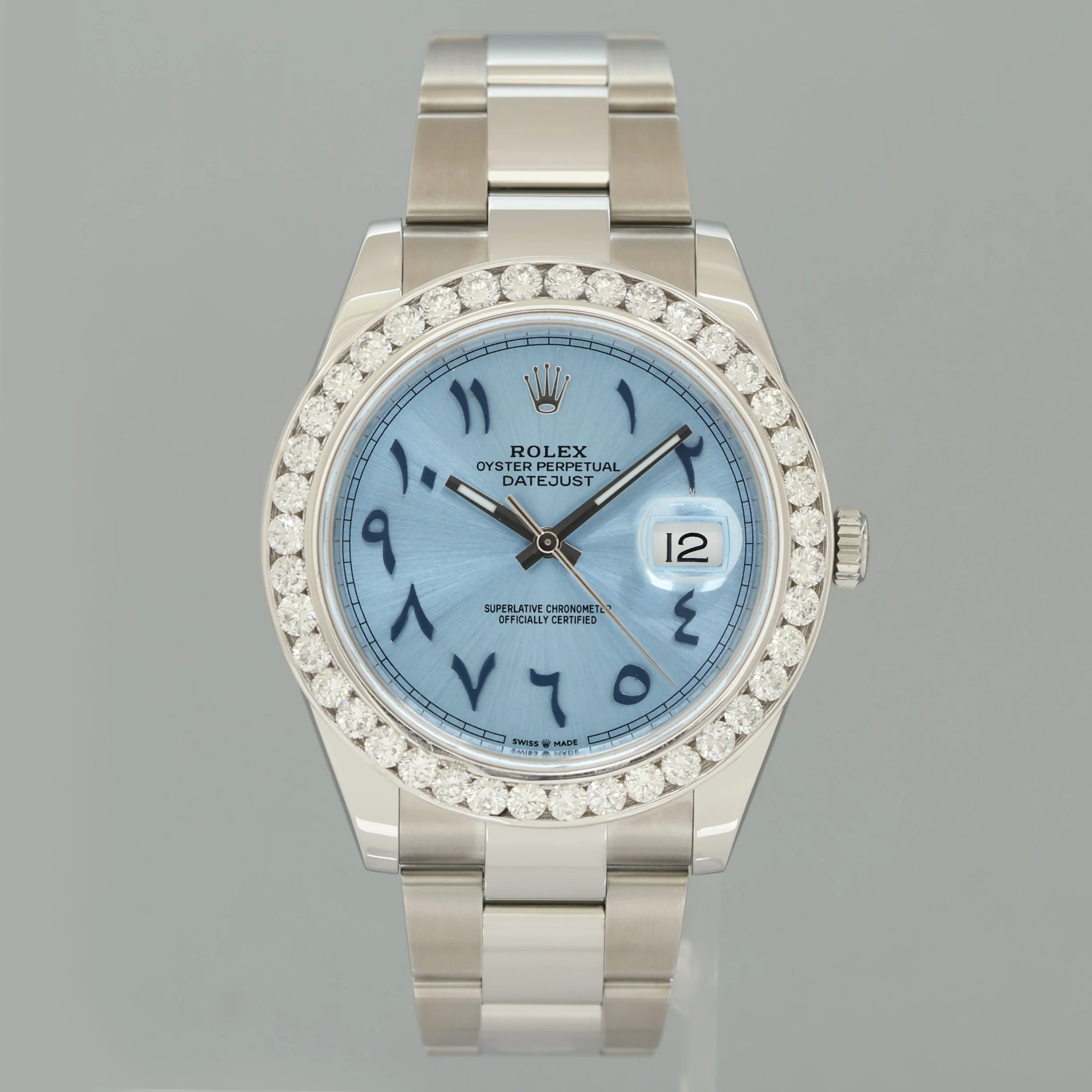 BLUE ARABIC Rolex DateJust 126334 Diamond Oyster Fluted 41mm Watch Box - Image 2