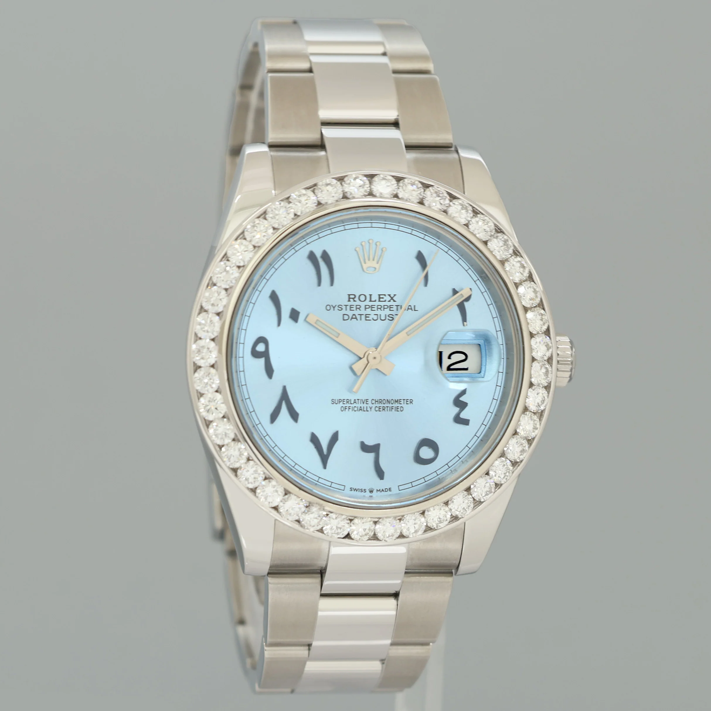 BLUE ARABIC Rolex DateJust 126334 Diamond Oyster Fluted 41mm Watch Box - Image 3
