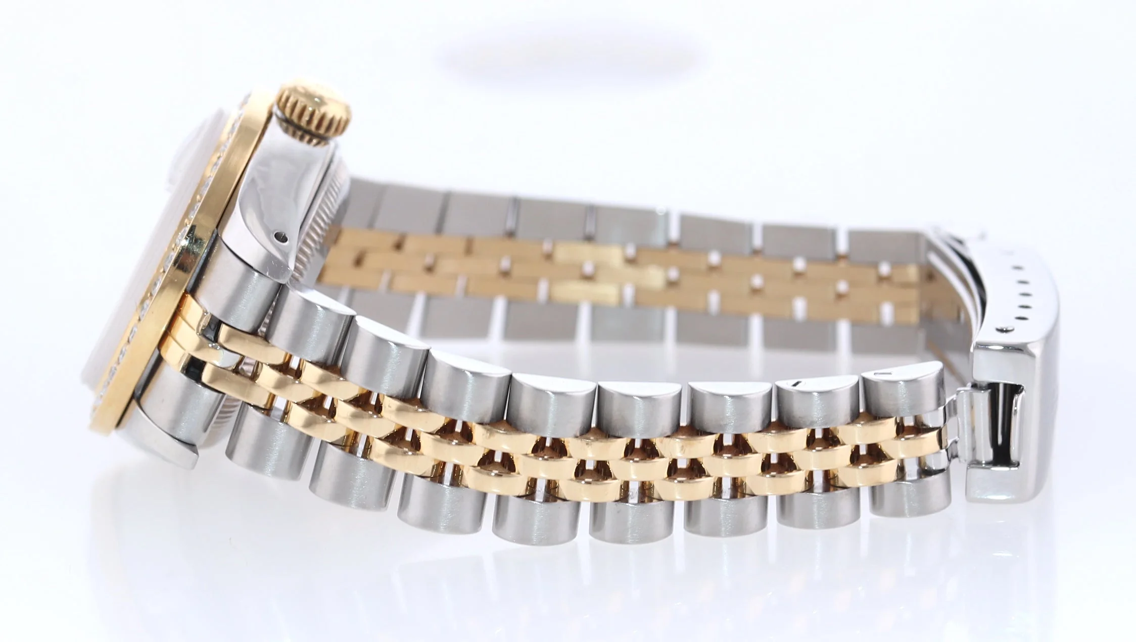 Diamond Ladies Rolex DateJust 26mm 69173 Two Tone Gold Jubilee Mother of Pearl Watch - Image 4