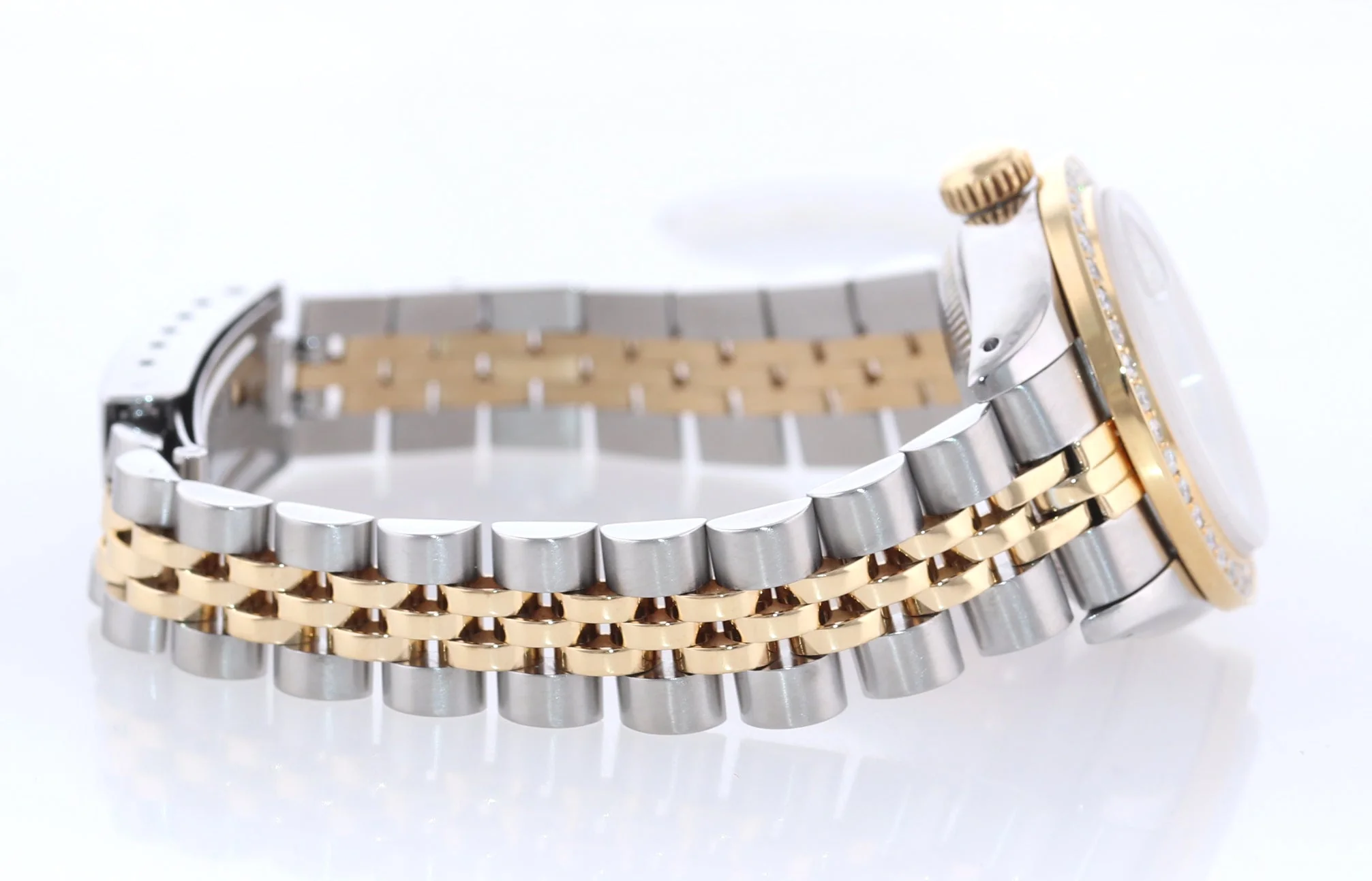 Diamond Ladies Rolex DateJust 26mm 69173 Two Tone Gold Jubilee Mother of Pearl Watch - Image 5
