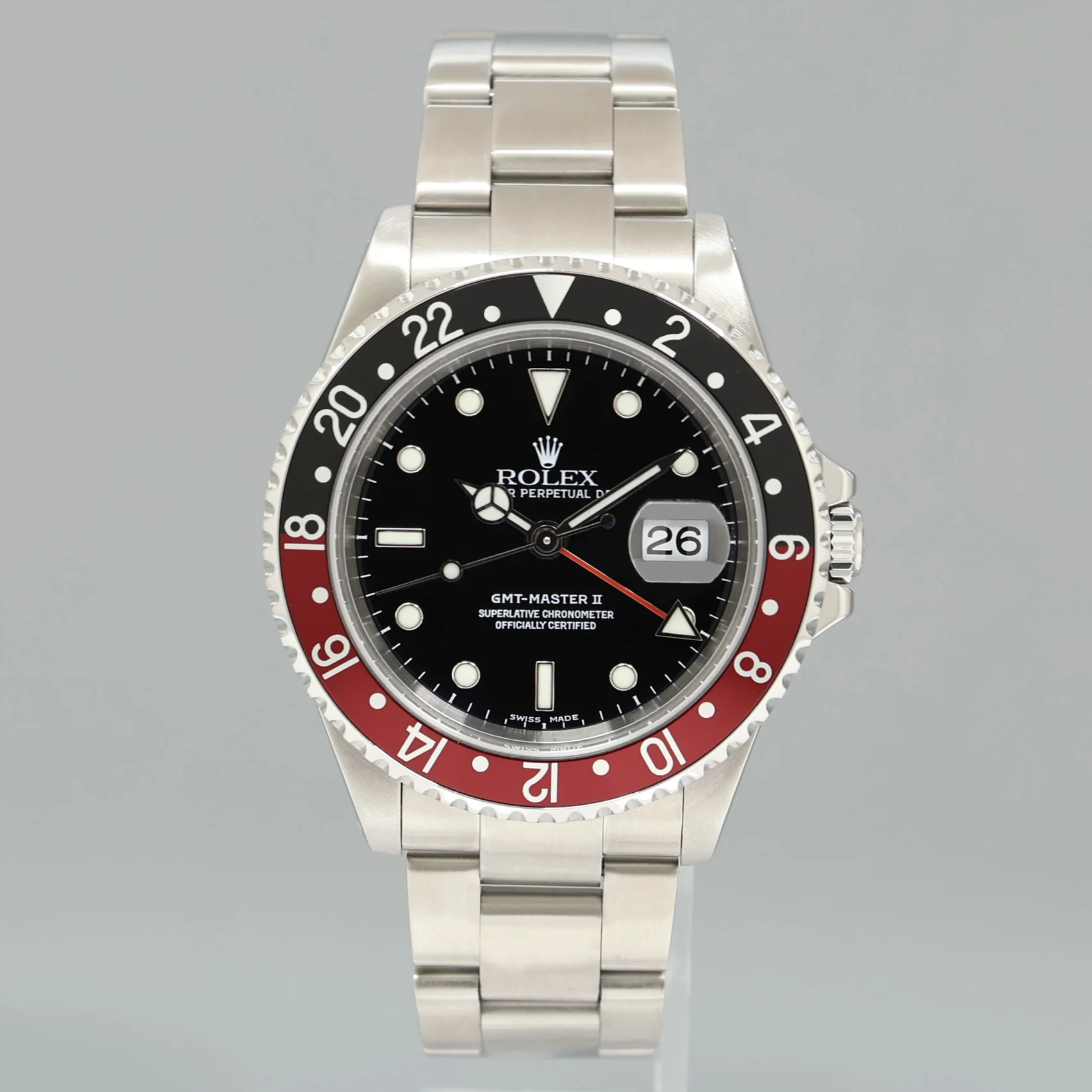 MINT 2002 Rolex GMT-Master II Coke Red Black Steel 16710 40mm Watch Box - Image 2