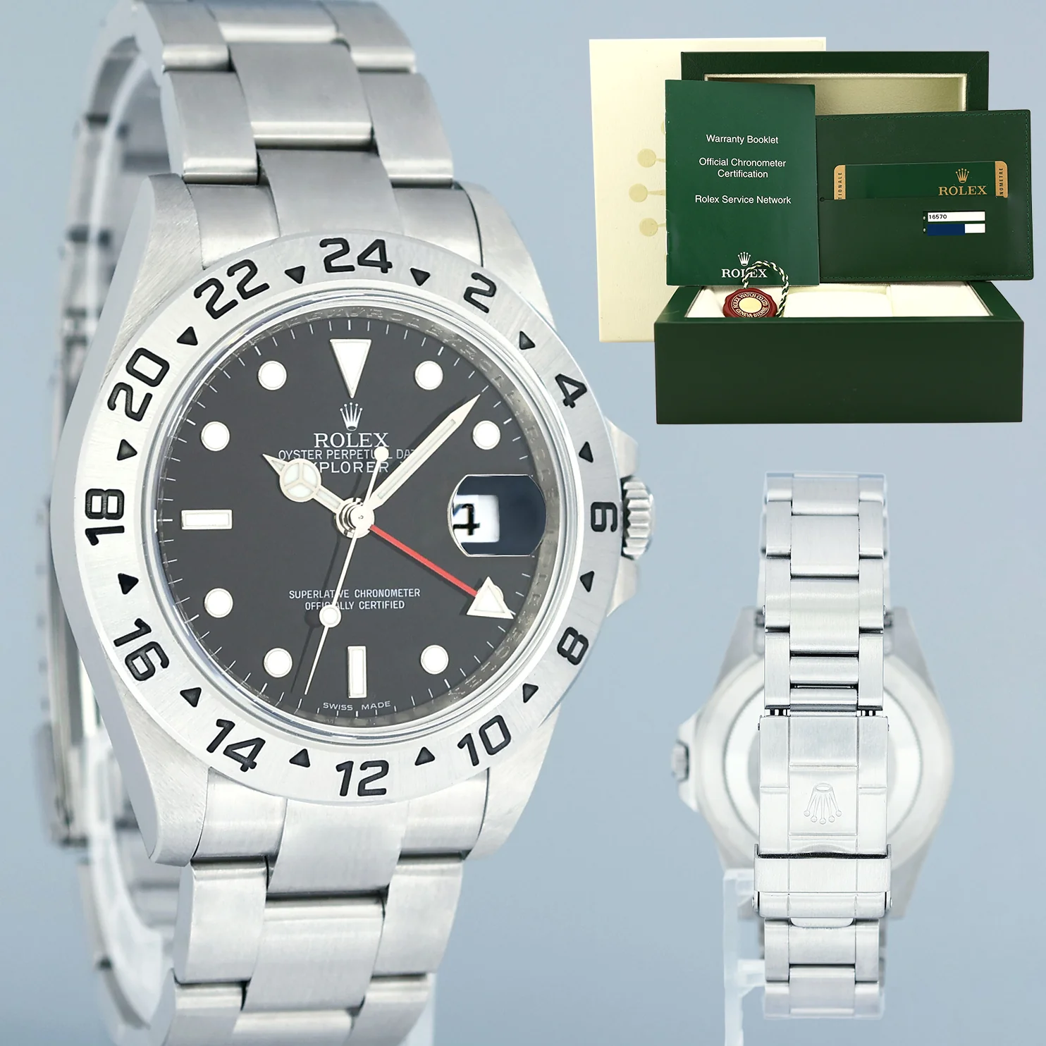 MINT 2011 PAPERS Rolex 16570 Black Steel 3186 Movement Explorer II 40mm Watch Box