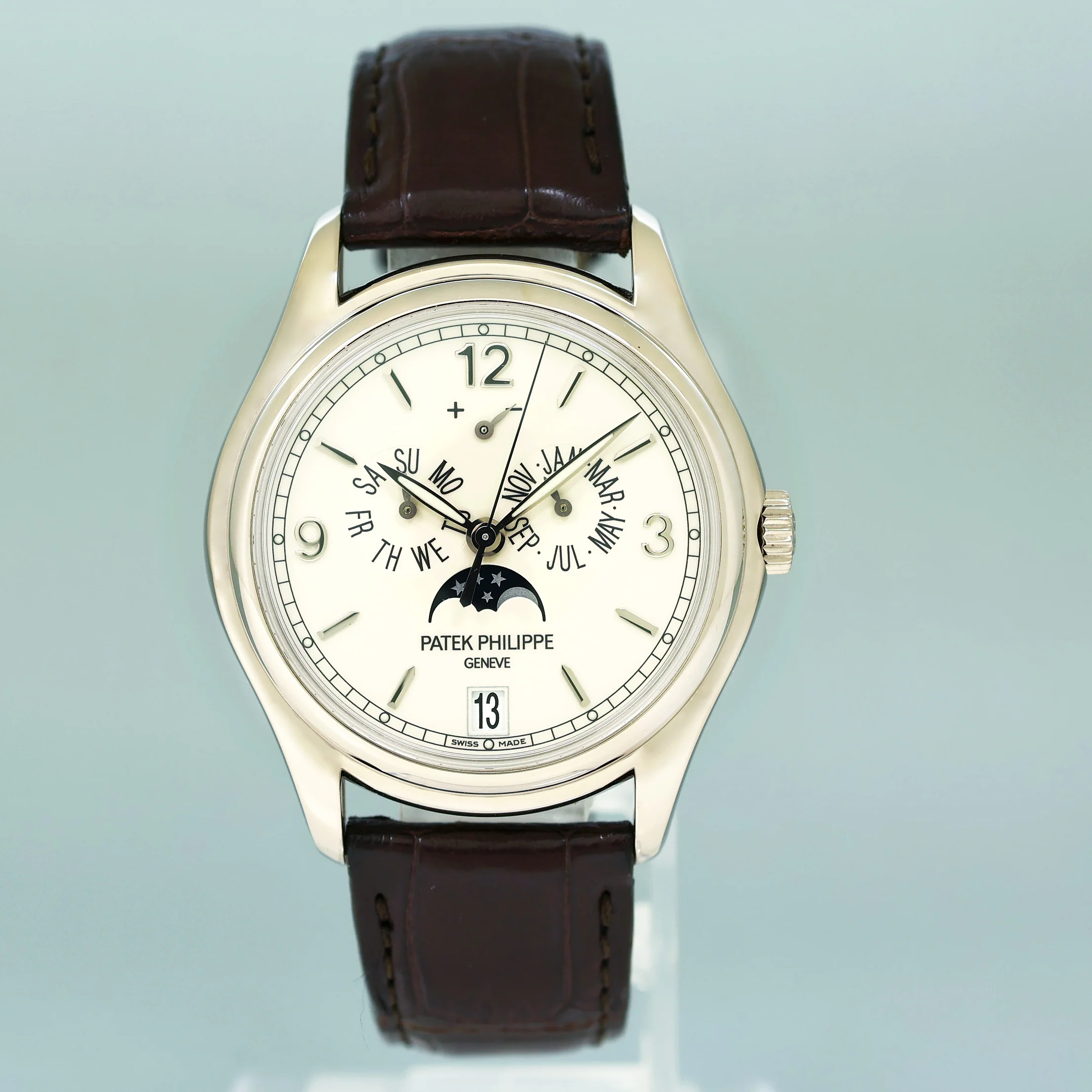 MINT 2013 PAPERS 5146G Patek Philippe White Gold Ivory Dial Annual Calendar 39mm Moon Watch - Image 2