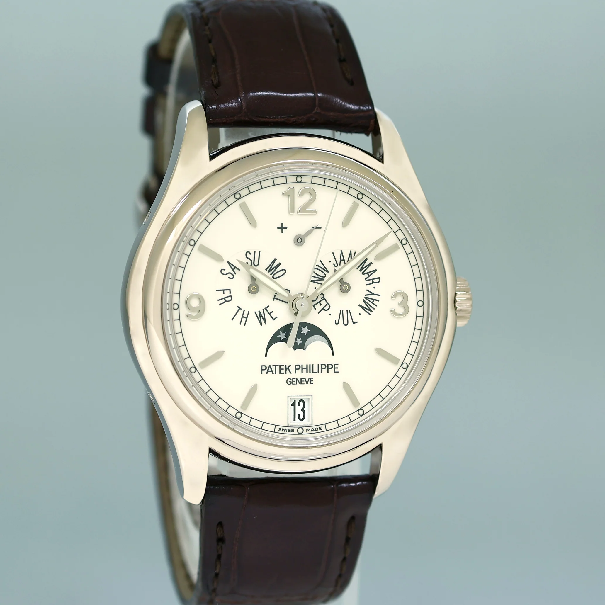 MINT 2013 PAPERS 5146G Patek Philippe White Gold Ivory Dial Annual Calendar 39mm Moon Watch - Image 3