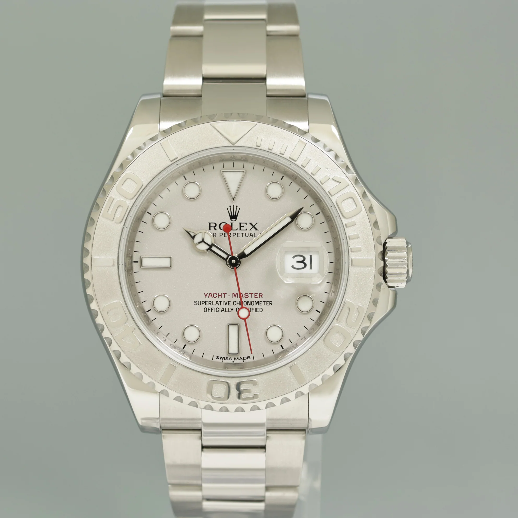 MINT 2014 PAPERS Rolex Yacht-Master 116622 Platinum Dial Steel 40mm Watch Box - Image 2