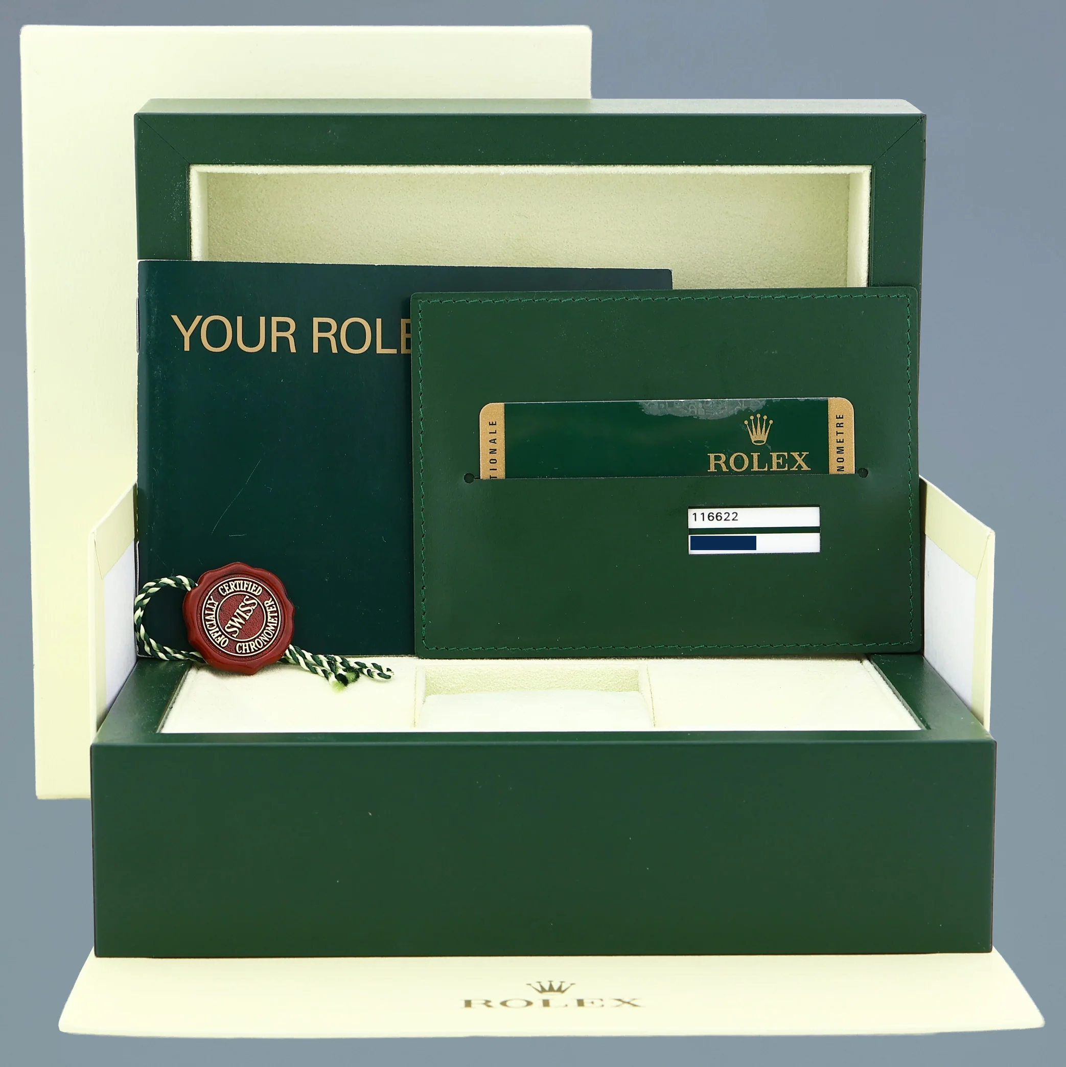 MINT 2014 PAPERS Rolex Yacht-Master 116622 Platinum Dial Steel 40mm Watch Box - Image 7