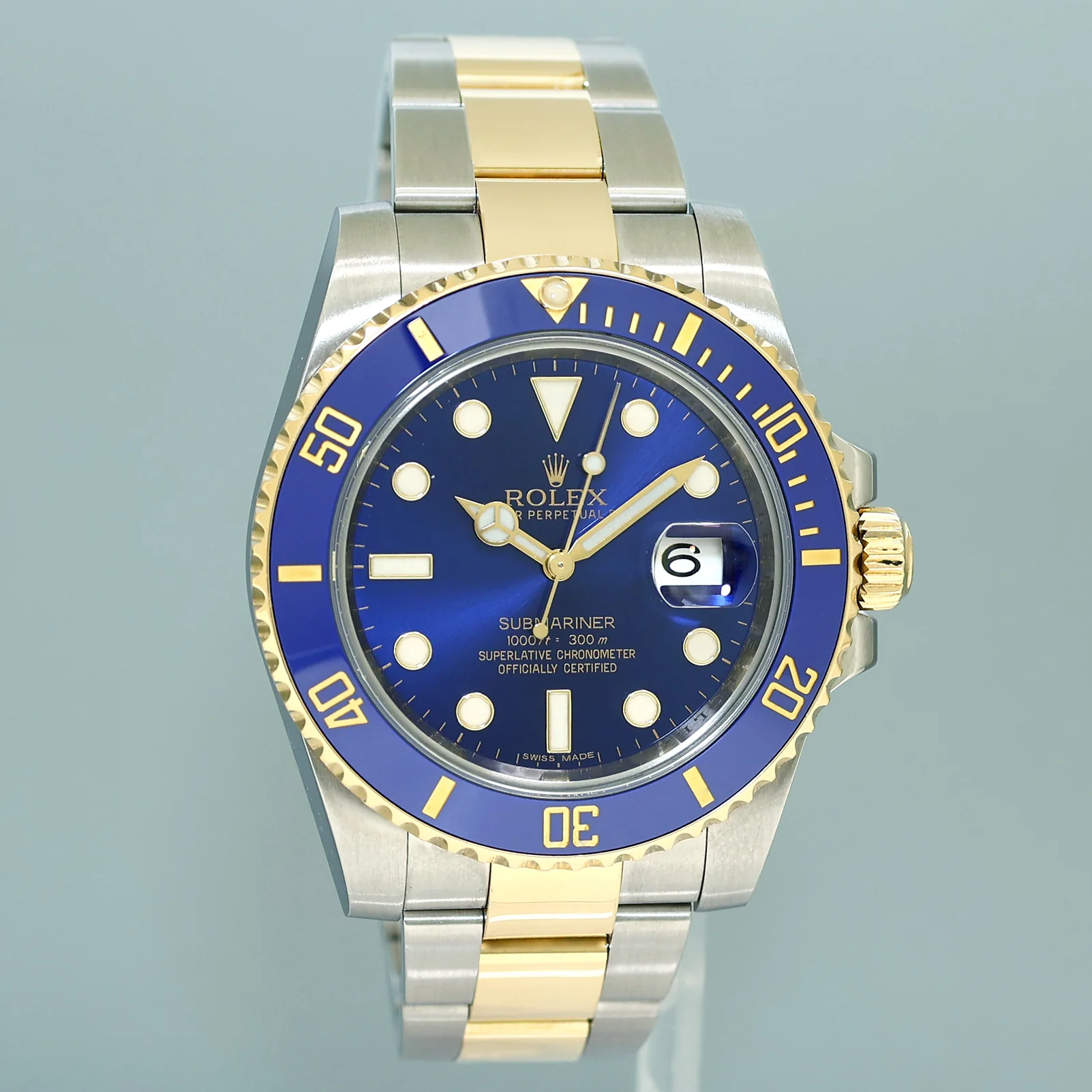 MINT 2017 PAPERS Rolex Submariner Blue Ceramic 116613LB Two Tone Yellow Gold Watch - Image 2
