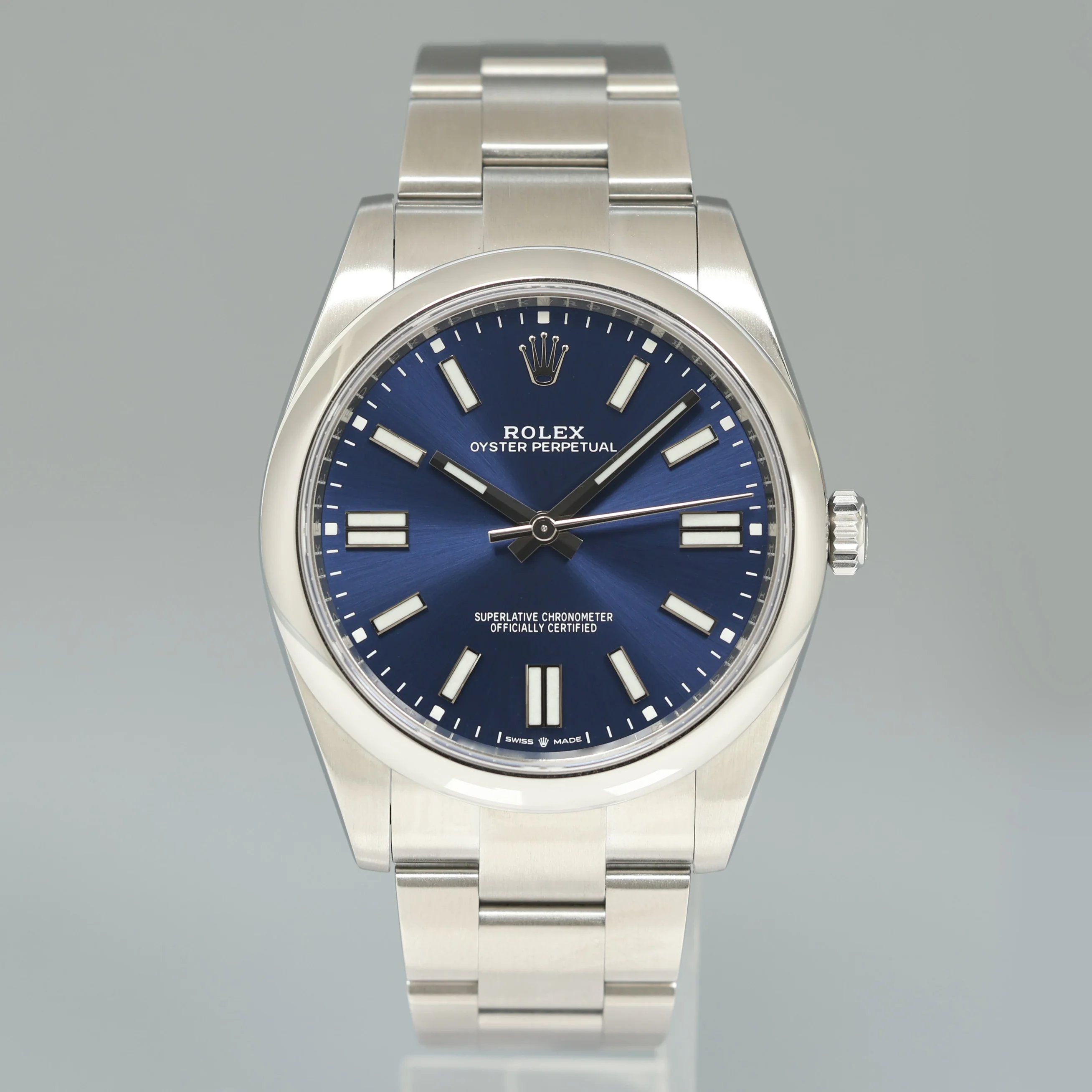 MINT 2021 Rolex Oyster Perpetual 41mm Blue Stick Oyster Watch 124300 Box - Image 2
