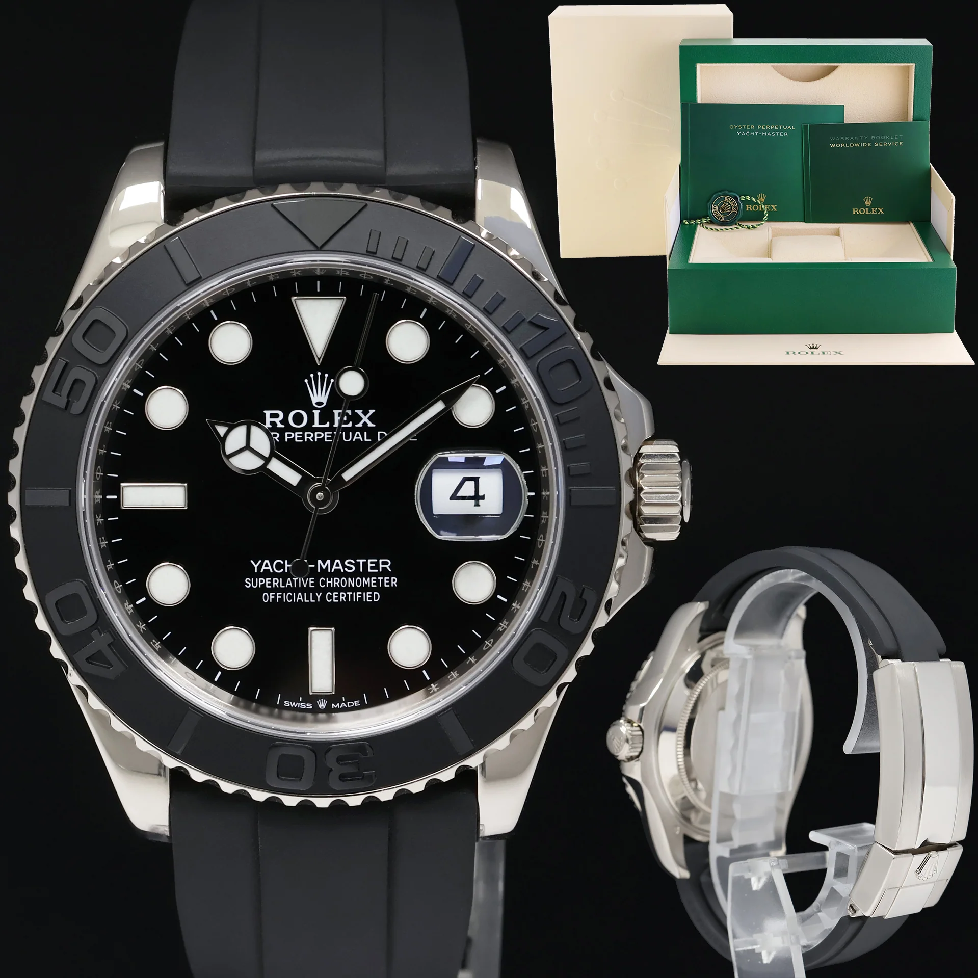 MINT 2021 Rolex Yacht-Master 226659 White Gold 42mm Oysterflex Rubber Watch Box