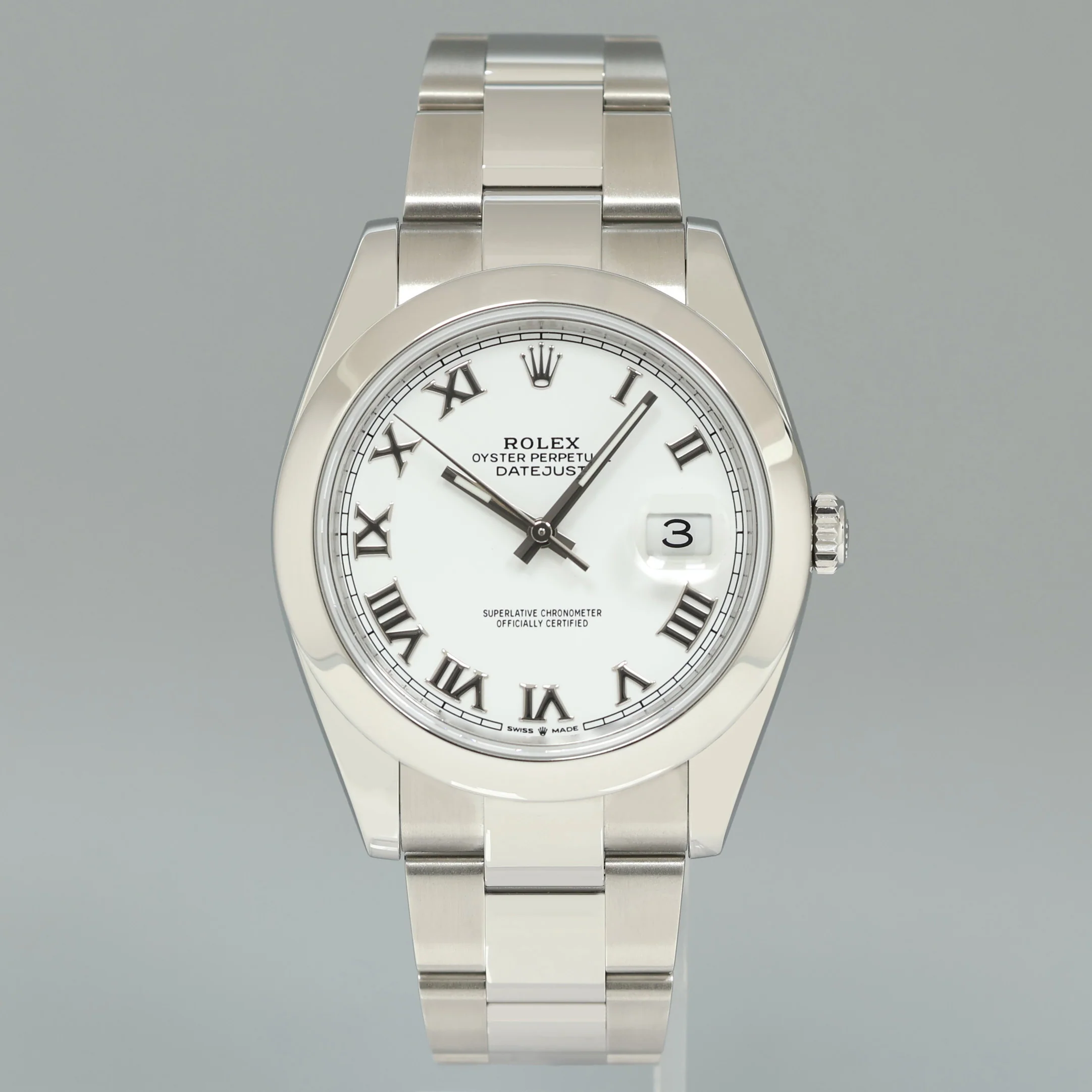 MINT 2023 NEW PAPERS Rolex DateJust 41 Steel 126300 White Roman Oyster Watch Box - Image 2