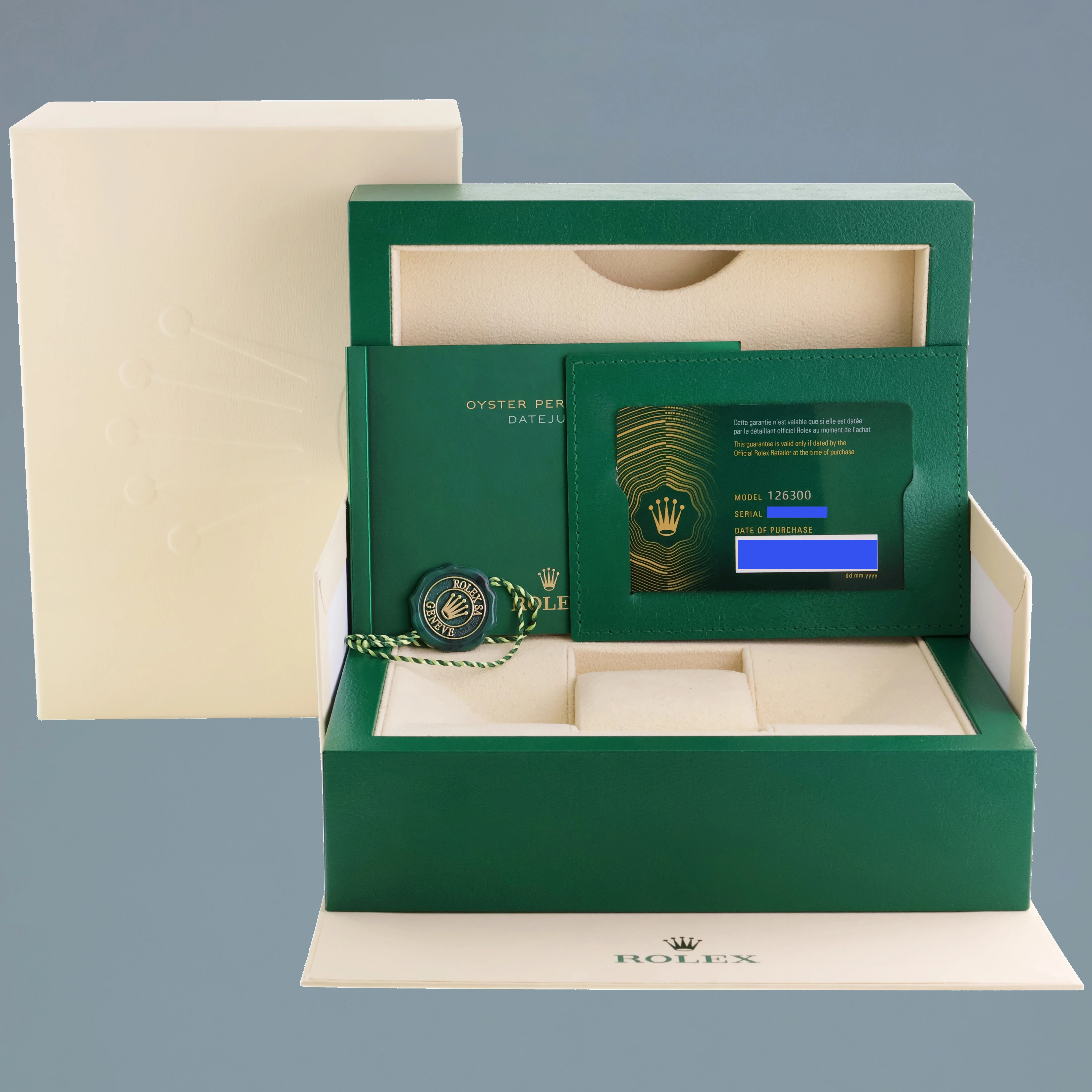 MINT 2023 NEW PAPERS Rolex DateJust 41 Steel 126300 White Roman Oyster Watch Box - Image 7