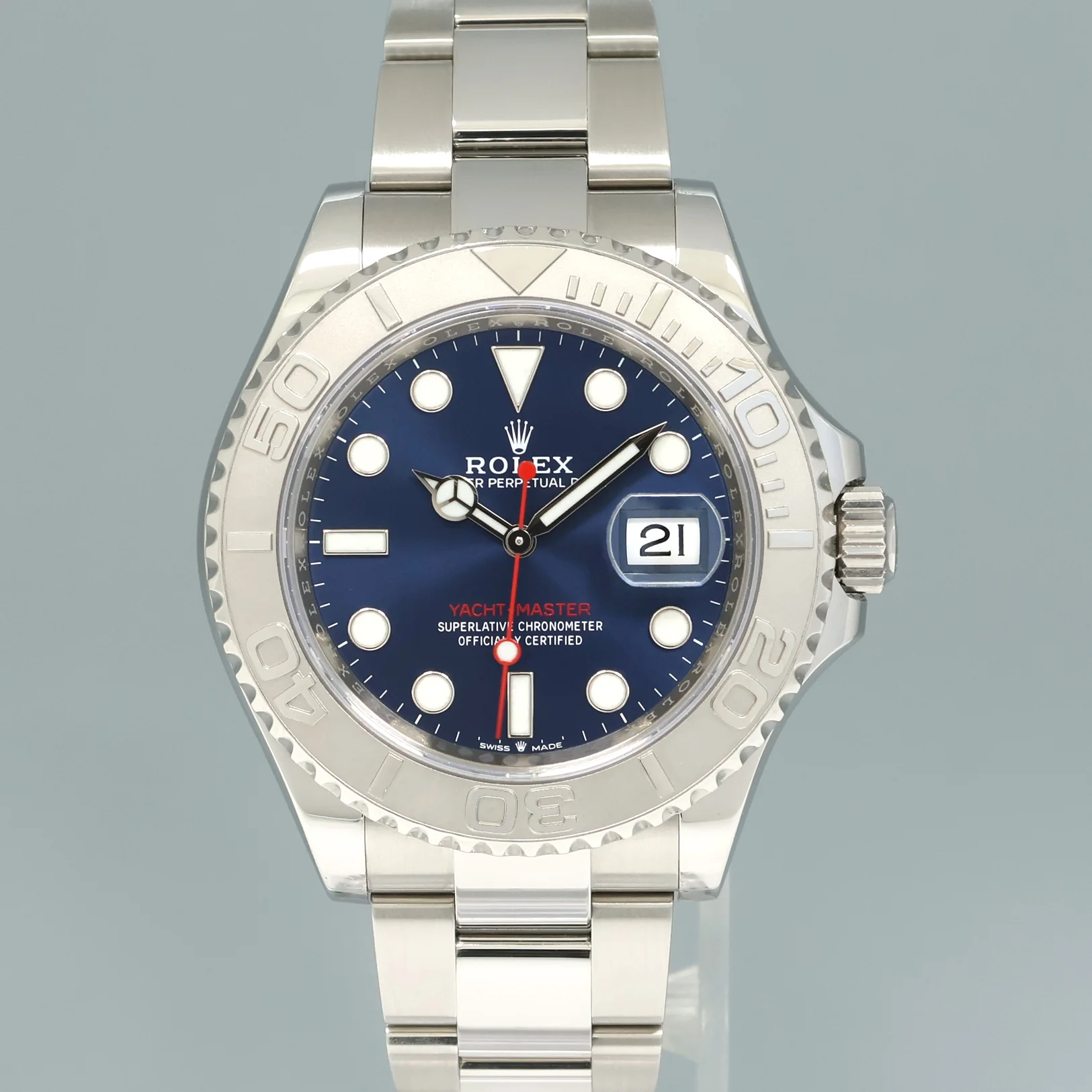 MINT 2022 Rolex Yacht-Master 126622 Steel 40mm Platinum Blue Dial Watch Box - Image 2