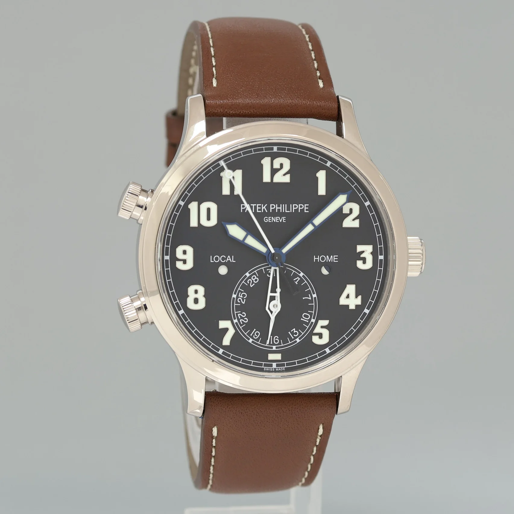 MINT 5524G Patek Philippe Blue Leather White Gold Travel Time 42mm Watch - Image 3