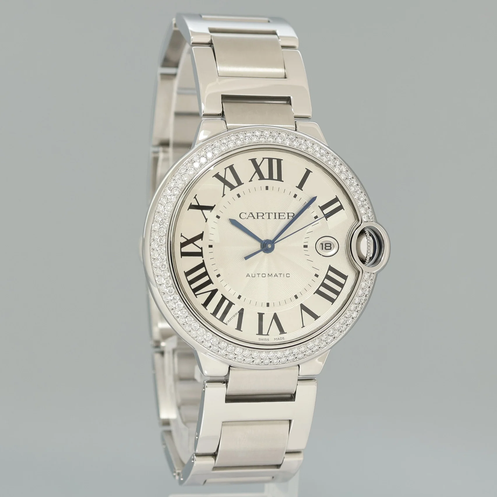 MINT DIAMOND Cartier W69012Z4 Ballon Bleu 3001 Silver Roman Steel Gold 42mm Watch - Image 3